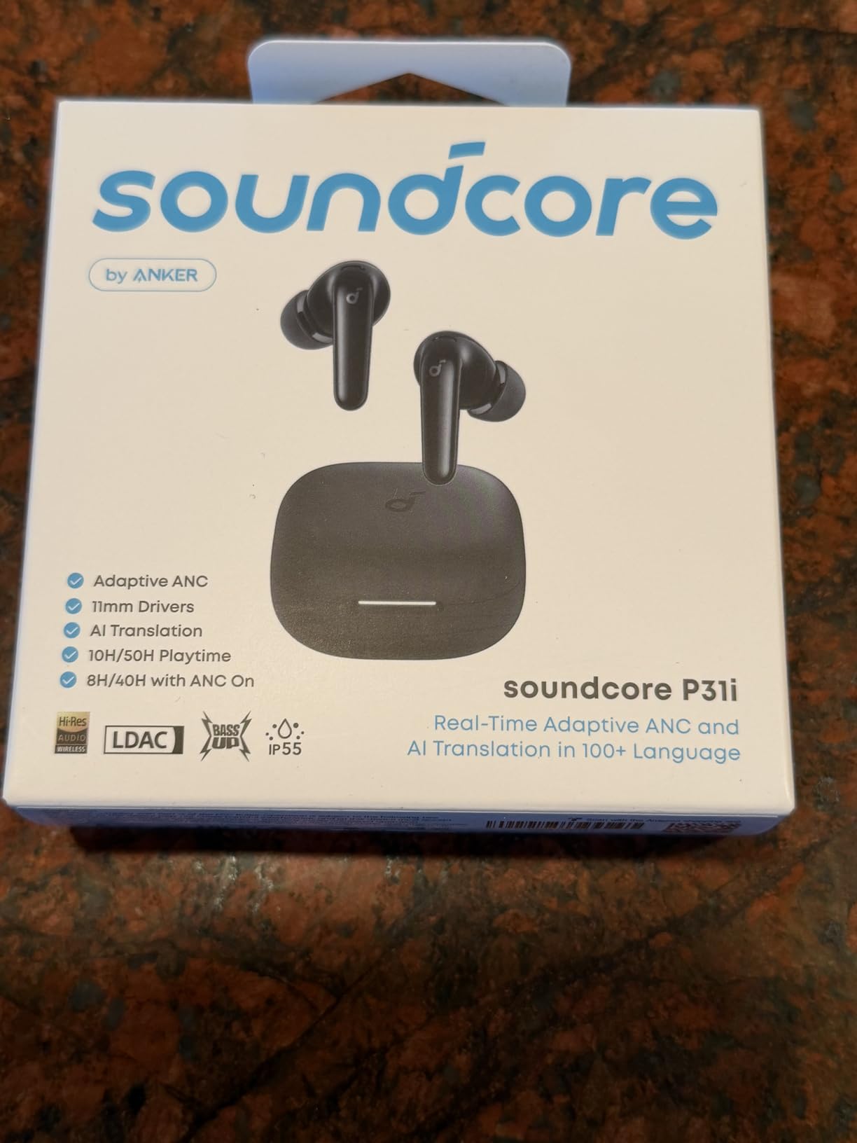 Soundcore P31i by Anker, Real-Time Adaptive Noise Cancelling, Hi-Res Sound, Translation Earbuds, 50H Playtime, Wireless Earbuds, Bluetooth Earphones, Spatial Audio, Fast Charging, IP55 (Black) customer photo 2