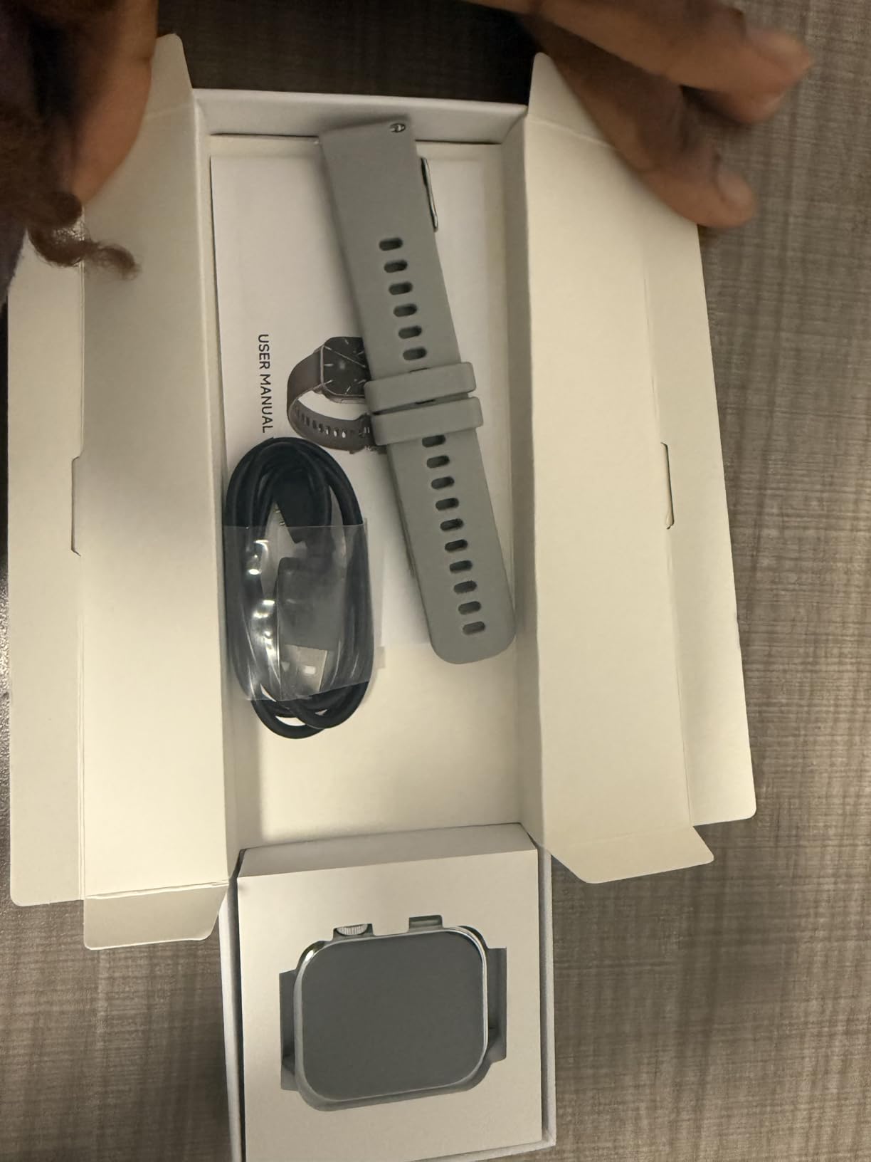 Smart Watch for Men Women, 1.85'' AMOLED HD Fitness Watch with 120+ Sports Modes, Bluetooth Call/Heart Rate/Sleep Monitor/Pedometer, Smartwatch for Android iOS, IP68 Waterproof, Light Black customer photo 2