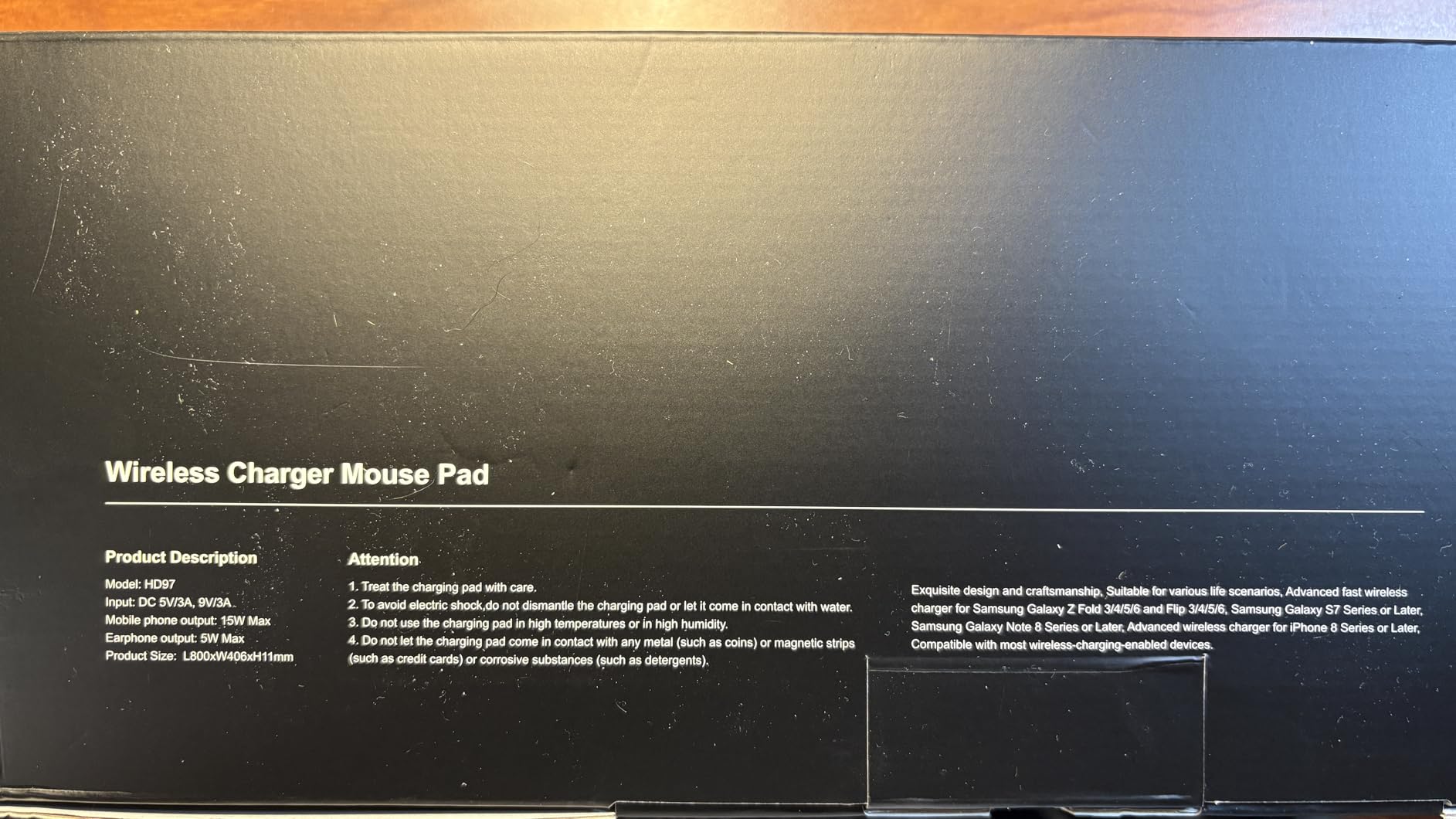 TopMade Wireless Charging Mouse Pad, RGB Gaming Mousepad Home Office Desk Pad, 31.5