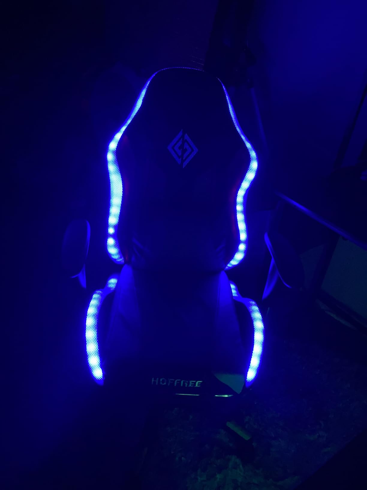 HOFFREE RGB LED Gaming Chair for Kids Reclining Gaming Chairs for Teens 8-15 Computer Chair with RGB Lights Kids PC Game Chair with Footrest and Lumbar Support Video Game Chairs Blue and Black customer photo 2