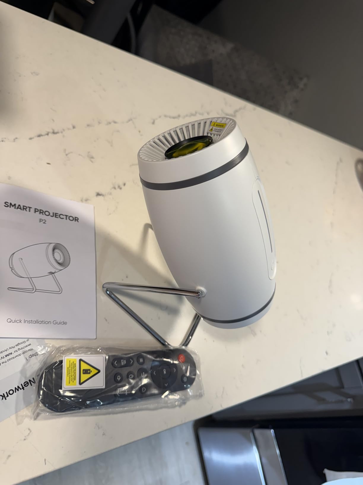 Mini Projector, Projector with WiFi and Bluetooth, 4K 1080P Support Portable Projector 180° Rotatable 130'' Screen Movie Projector Auto Keystone Compatible with HDMI/USB/TV Stick/Smartphone/Laptop customer photo 1