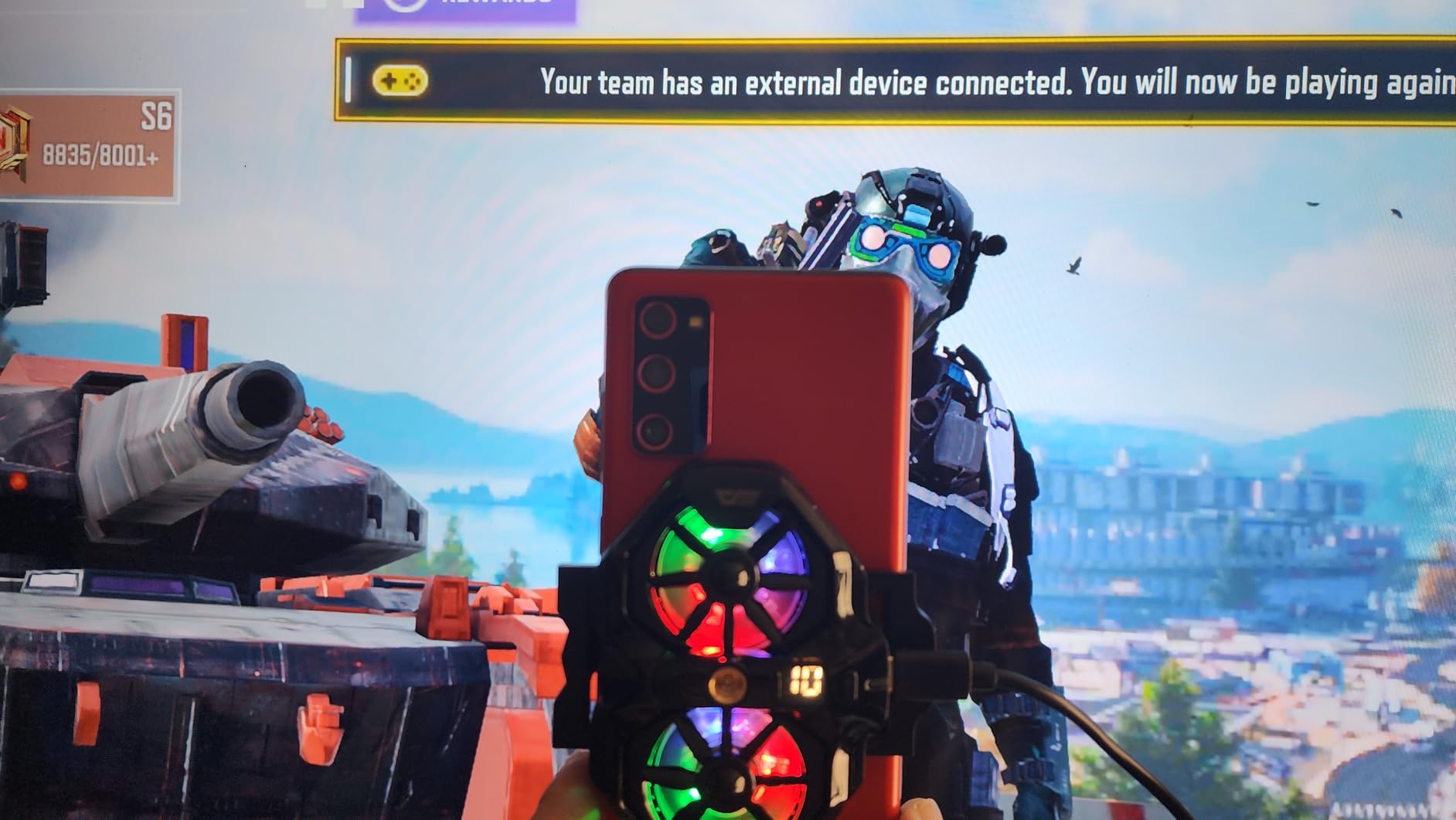 darkFlash Dual Core Phone Cooler with Clip, Cell Phone Fan with Screw, Phone Cooling Fan for Gaming and Live Streaming, Phone Radiator with RGB Light, Compatible with iPhone/Samsung/Android (DK-GS) customer photo 1