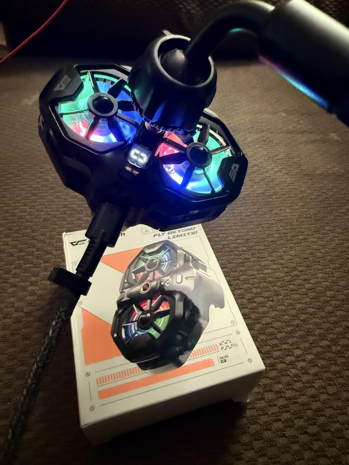 darkFlash Dual Core Phone Cooler with Clip, Cell Phone Fan with Screw, Phone Cooling Fan for Gaming and Live Streaming, Phone Radiator with RGB Light, Compatible with iPhone/Samsung/Android (DK-GS) customer photo 2