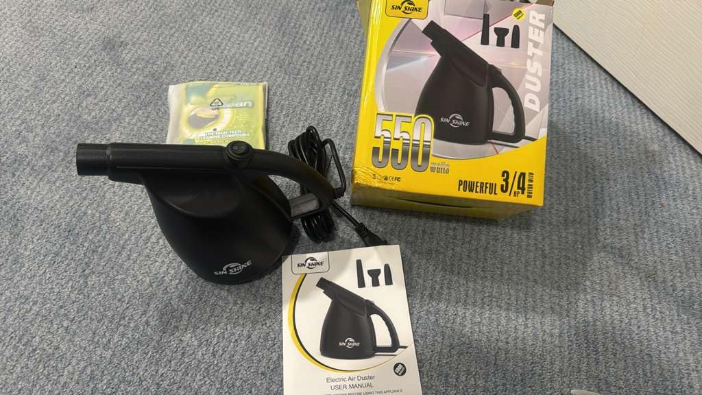 SIN SHINE Compressed Air Duster-110000RPM Super Power Electric Air Duster for Cleaning Dust, Hairs, Crumbs, Scraps for Laptop, Computer, Replaces Compressed Air Cans & Canned Air (Jet-Black) customer photo 1