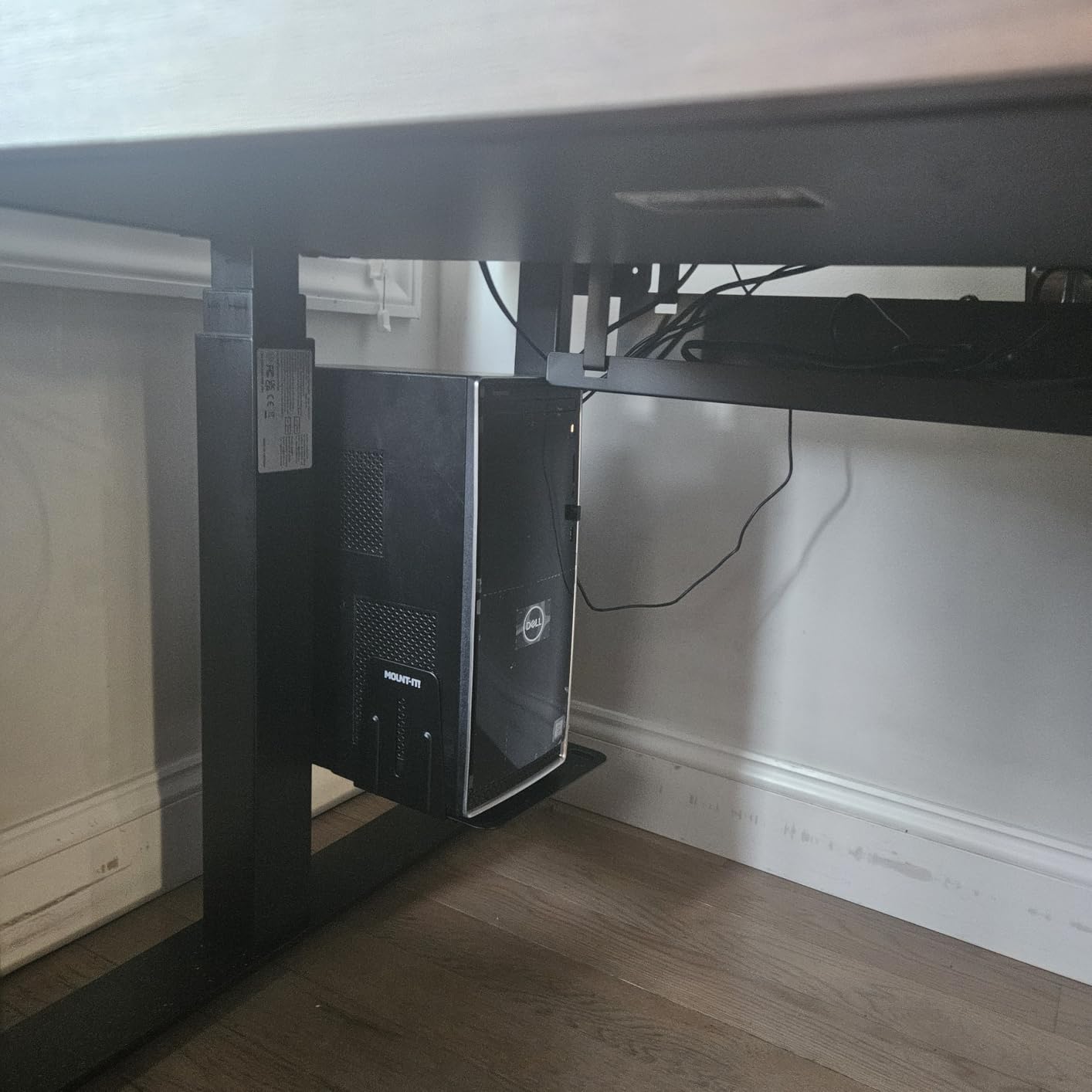 Mount-It! Under Desk PC Mount and Wall Mount, Adjustable CPU Holder with 360° Swivel, Fits Computer Towers 6.1-9.3