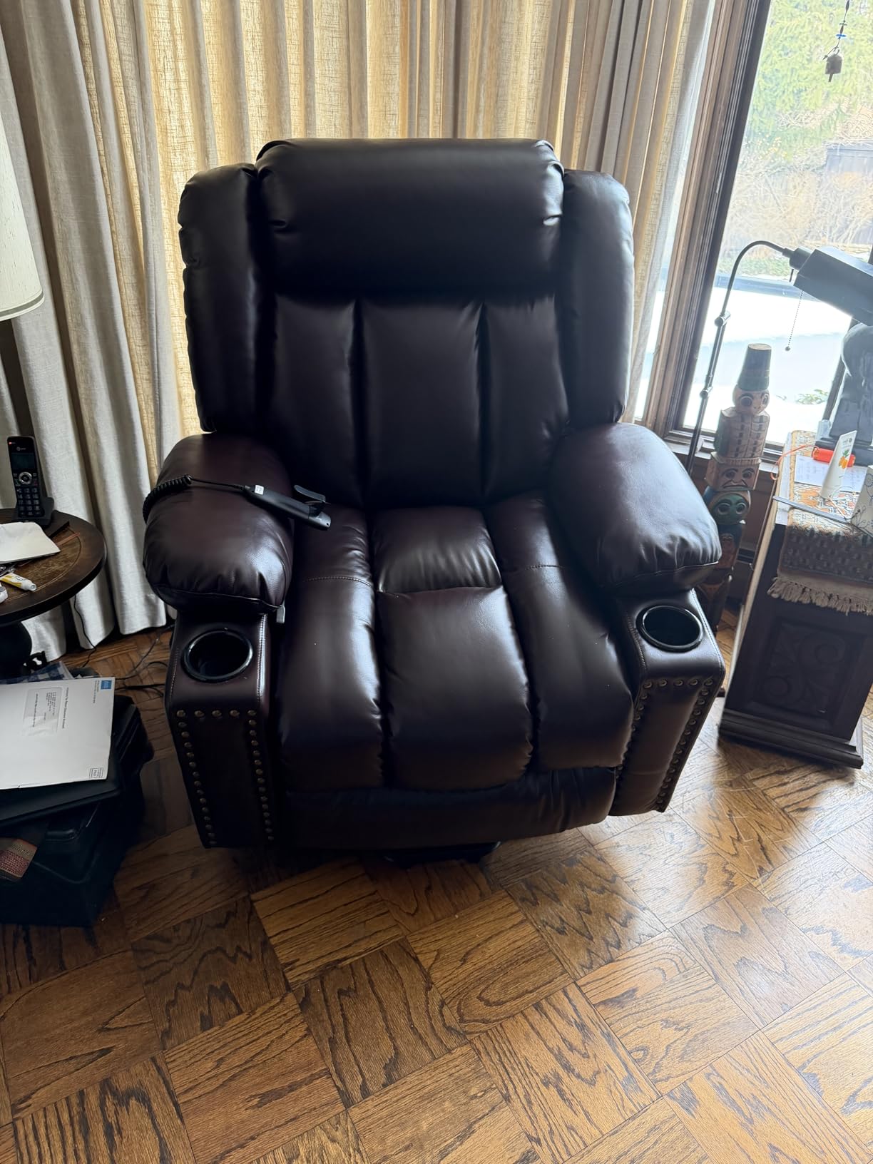 Triple Motor Large Power Lift Recliner Chair for Elderly with Heat and Massage, Lay Flat Lift Chairs for Seniors Infinite Position, Extended Footrest, USB&Type-C Ports, Cup Holder, Black customer photo 1