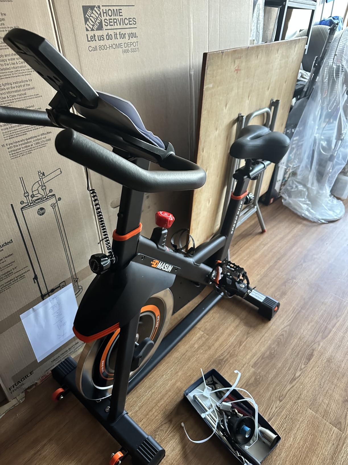 DMASUN Exercise Bike, Silent Magnetic Resistance Stationary Bike for Home with 330 LBS Capacity, Pedals with Anti-loosening Nuts, Indoor Bike with Comfortable Seat Cushion, Digital Display customer photo 1