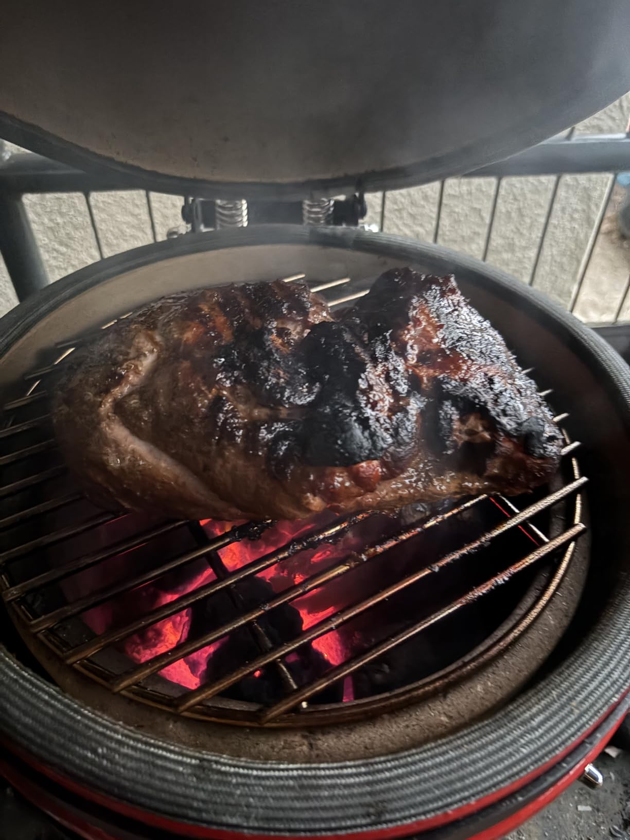 Upgraded 13 inch Ceramic Kamado Grill with Waterproof Air Vent Cap - Portable Tabletop Charcoal BBQ Grill Smoker for Outdoor Cooking, Patio, Camping customer photo 2