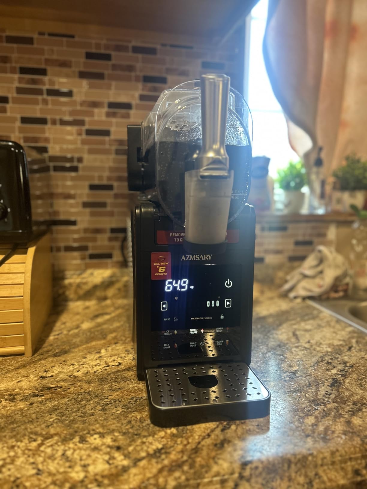 Slushie Machine, 85oz Ice Cream Machine & Slushy Machine for home, with LED Display, 6 Preset Programs for Margaritas, Frappes, Milkshakes, and Soft Serve, Automatic Cleaning, No Ice Needed customer photo 2