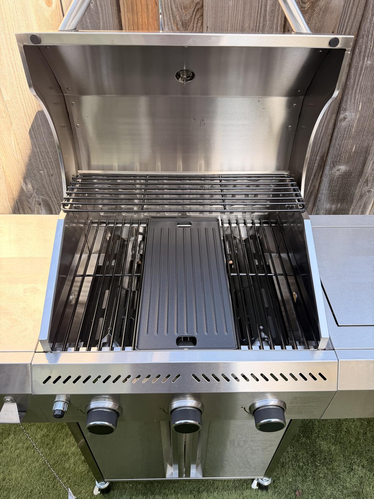 34,000 BTU 3-Burner Propane Gas Grill with Side Burner, All Stainless Steel BBQ Grill, Cast Iron Grates & Portable Cart with Wheels, Outdoor Barbecue Grill for Backyard, Patio, Camping (G31 PRO) customer photo 2