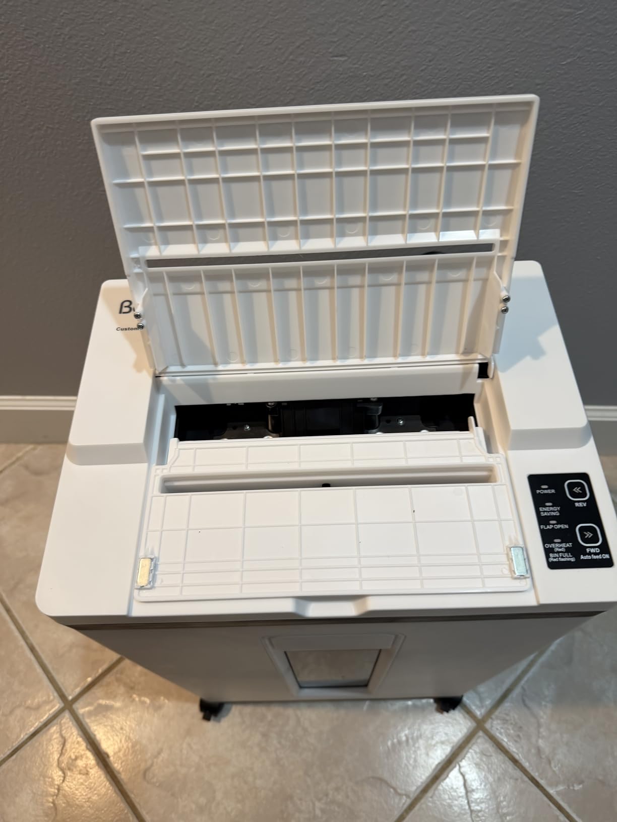 200-Sheet Auto Feed Paper Shredder, Touchscreen Heavy Duty Shredders, 40 Min Non-Stop, P-5 Ultra Security Commercial Shredder for Home Office, Micro Cut with Wheels, 5.8 Gal Bin, <60 dB customer photo 1