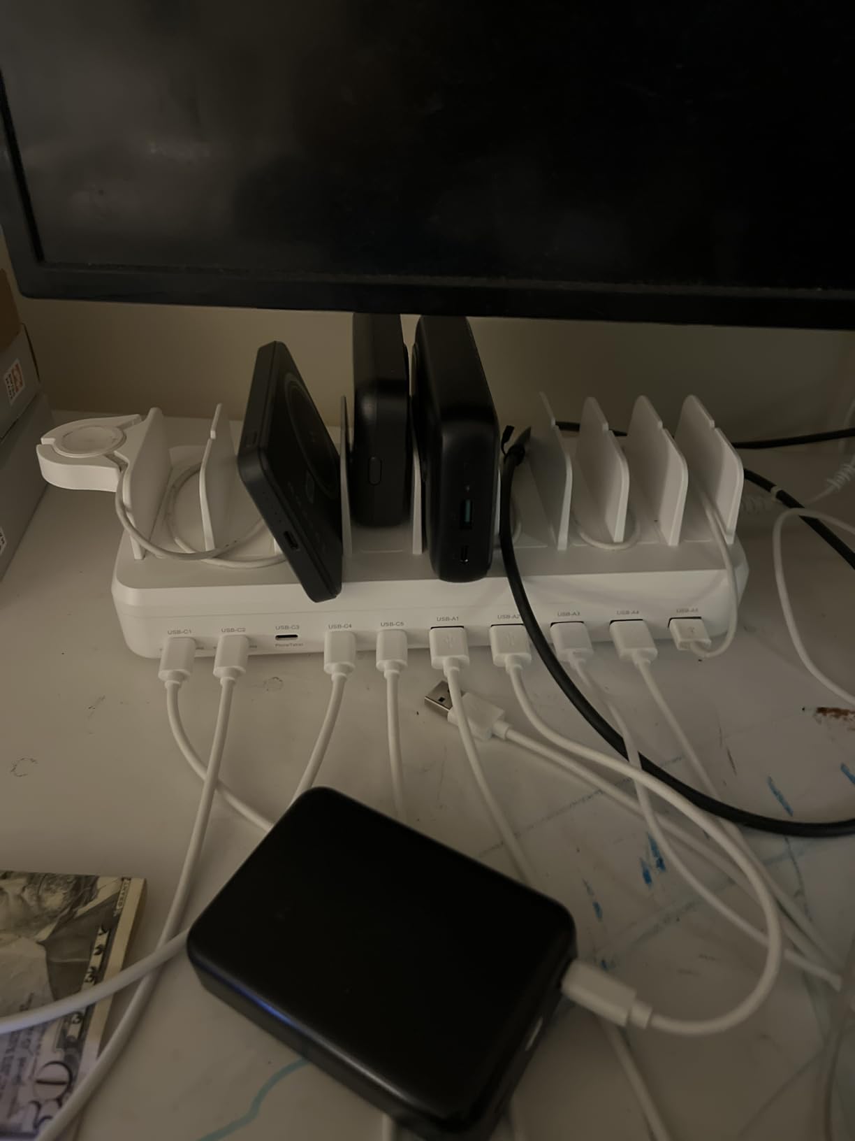 320W Charging Station for Multiple Devices, 10 Ports Fast Multi-Device Charger Organizer Compatible with MacBook Pro Laptop, iPhone, Android, Ipad, Tablet, Kindle, Family Multi-Device Charging Dock customer photo 1