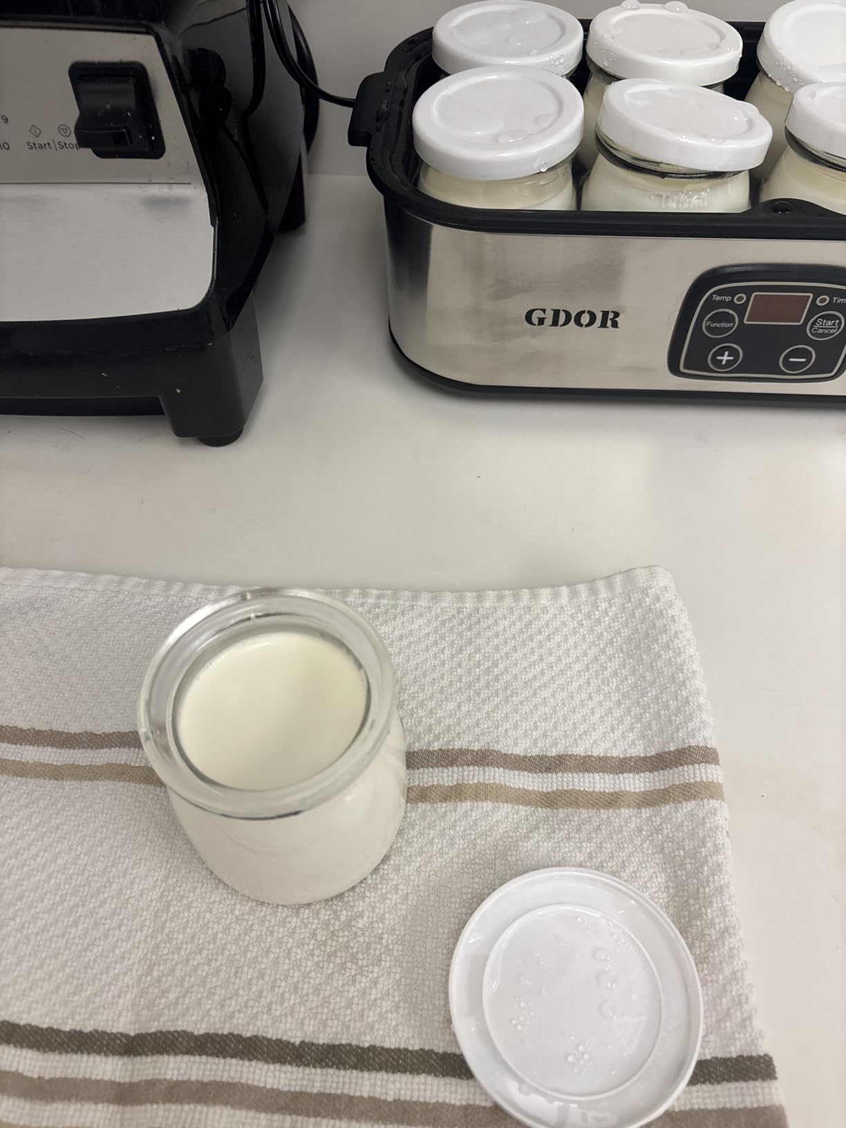 GDOR Yogurt Maker with Adjustable Temp & Timer- Probiotic-Rich - Digital Greek Yogurt Machine with 8x6oz BPA-Free Glass Jars, Easy to Use for Home, Stainless Steel customer photo 1