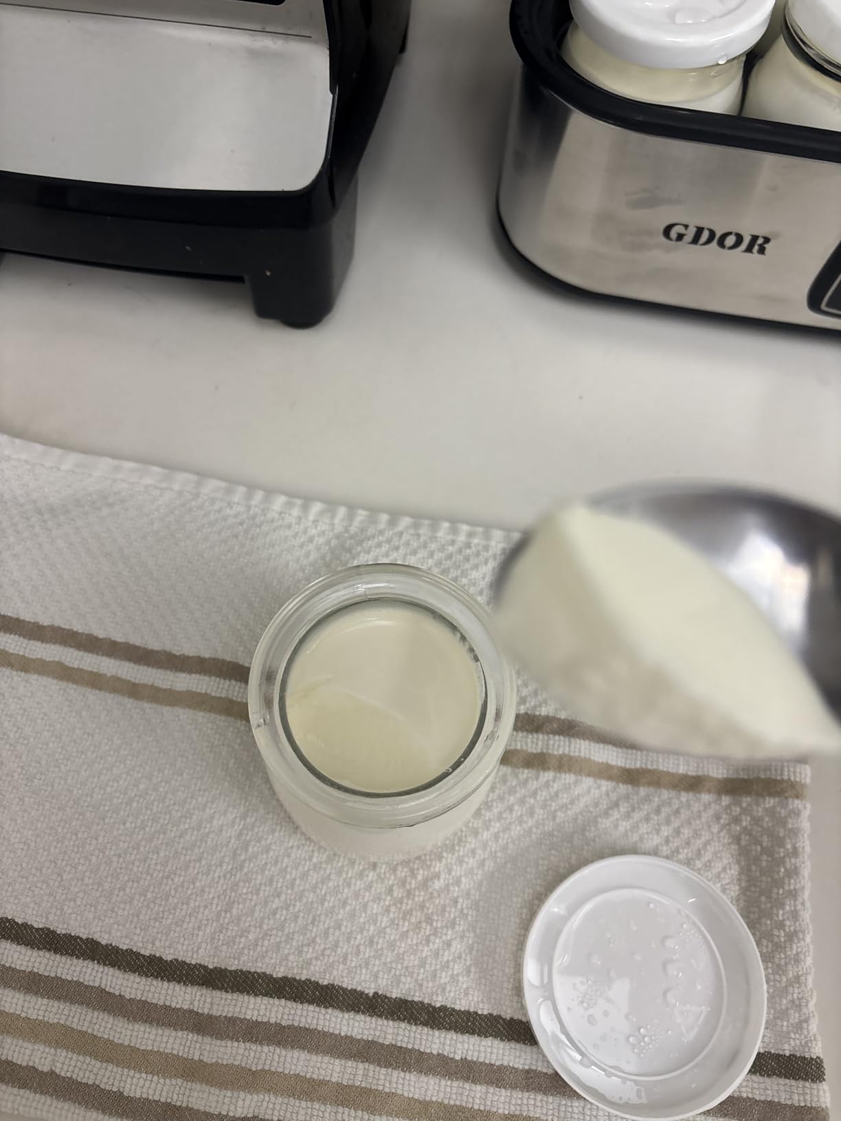 GDOR Yogurt Maker with Adjustable Temp & Timer- Probiotic-Rich - Digital Greek Yogurt Machine with 8x6oz BPA-Free Glass Jars, Easy to Use for Home, Stainless Steel customer photo 2