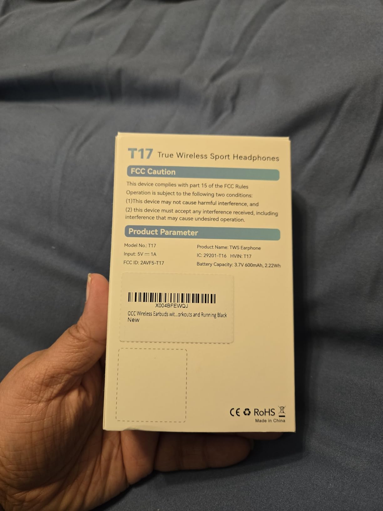 occiam Sport Wireless Earbuds Bluetooth Headphones 80hrs Playtime Deep Bass Ear Buds with Earhook Noise Cancelling Mic Waterproof Earphones for Workout Running Black customer photo 2