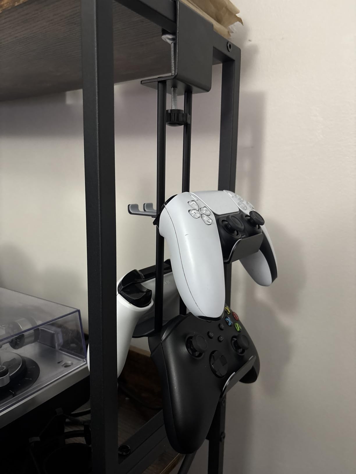 Headphone Stand with Controller Holder, Aluminum Under Desk Clamp Headset and Controller Stand - 2 in 1 Headphone Hanger for Desktop PC Gaming Accessories Organizer with PS5 Xbox Series S customer photo 2