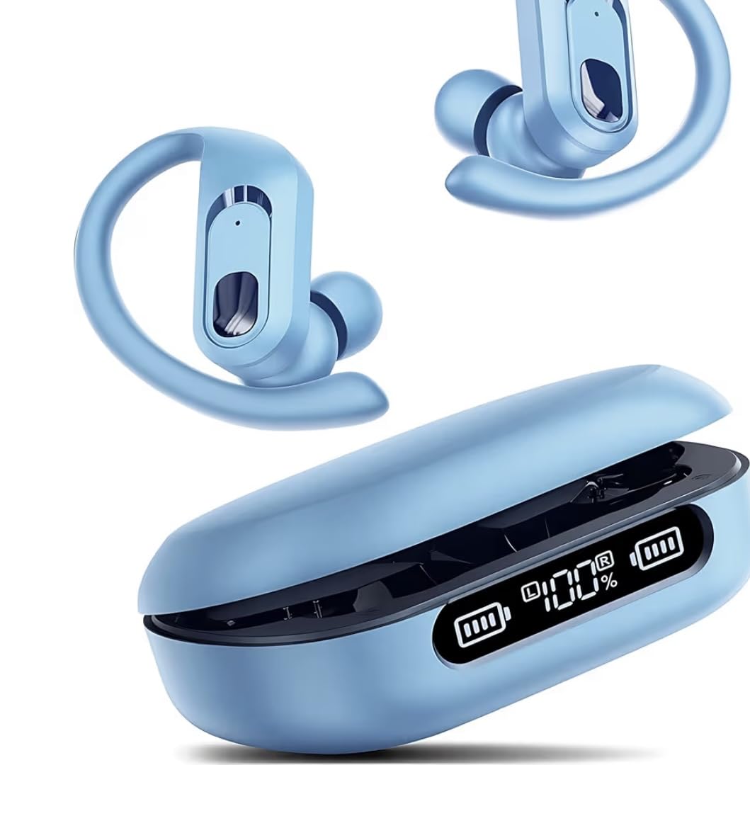 occiam Active Noise Cancelling Earbuds Wireless Bluetooth Headphones Ear Buds 90Hrs Playback Stereo Bass Earphones with Mic Over-Ear Hooks IPX7 Waterproof Headset for Work Sports Running Gym Black customer photo 2