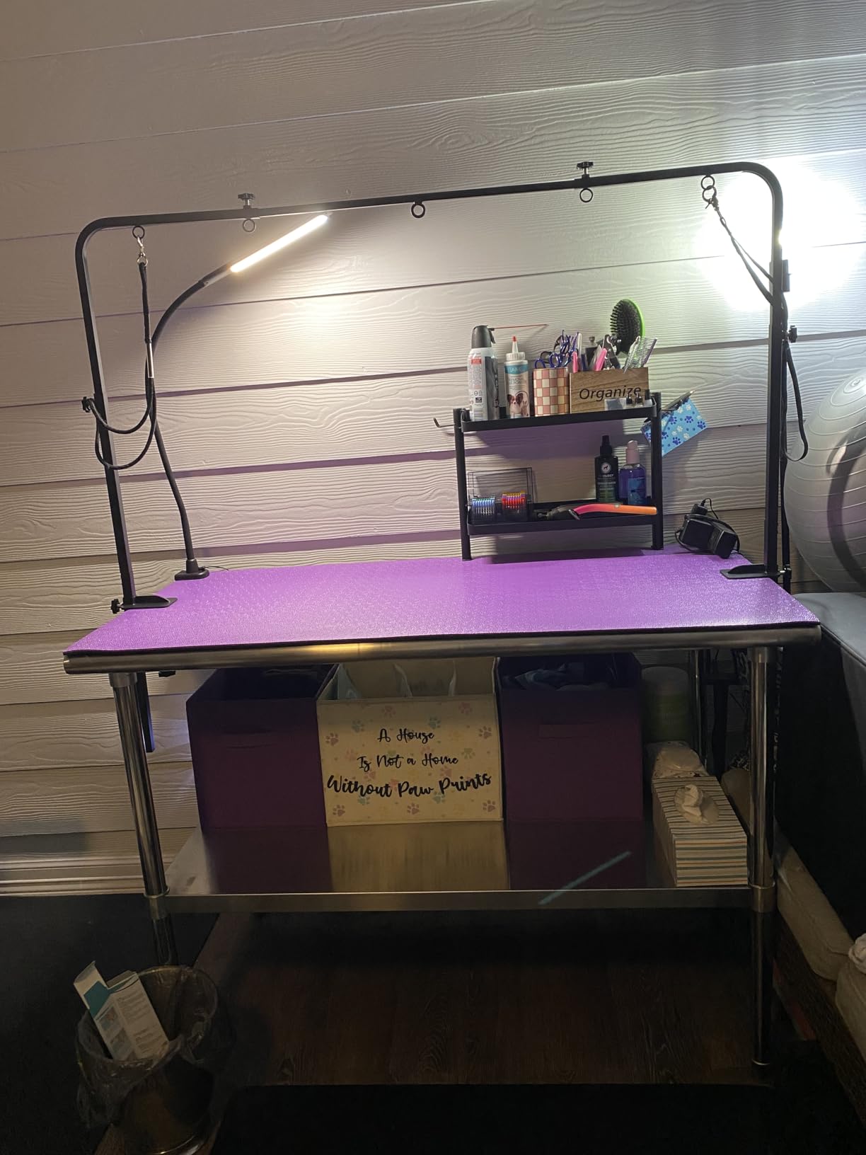 Clamp on Desk Shelf, 2-Tier Office Desk Shelves Organizer, 17in Small Shelf for Top of Desk with Headphone Holder and Hooks, Desktop Storage Rack for Home Workspace, Study Rooms, Gaming Accessories customer photo 2