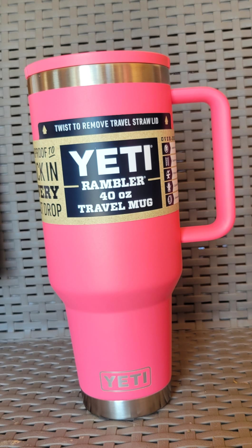 YETI Rambler 40 oz Travel Mug with Flip Straw Lid, Stainless Steel, Vacuum Insulated, Leakproof customer photo 2