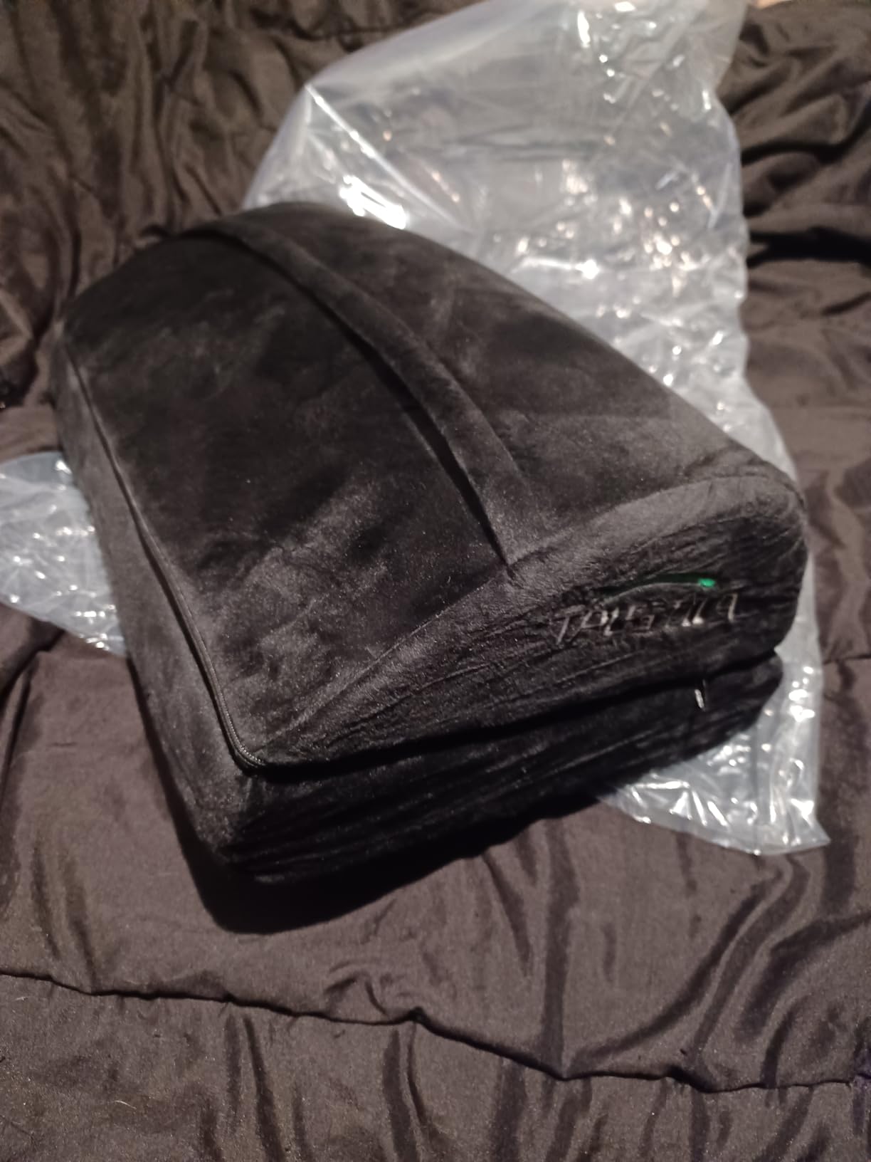 TALSTILA Foot Rest for Under Desk at Work, Foot Rest with Warm Plush Feet Pocket, Ergonomic Adjustable Memory Foam Footrest for Office Chair, Foot Stool for Office - Back & Leg Pain Relief customer photo 2