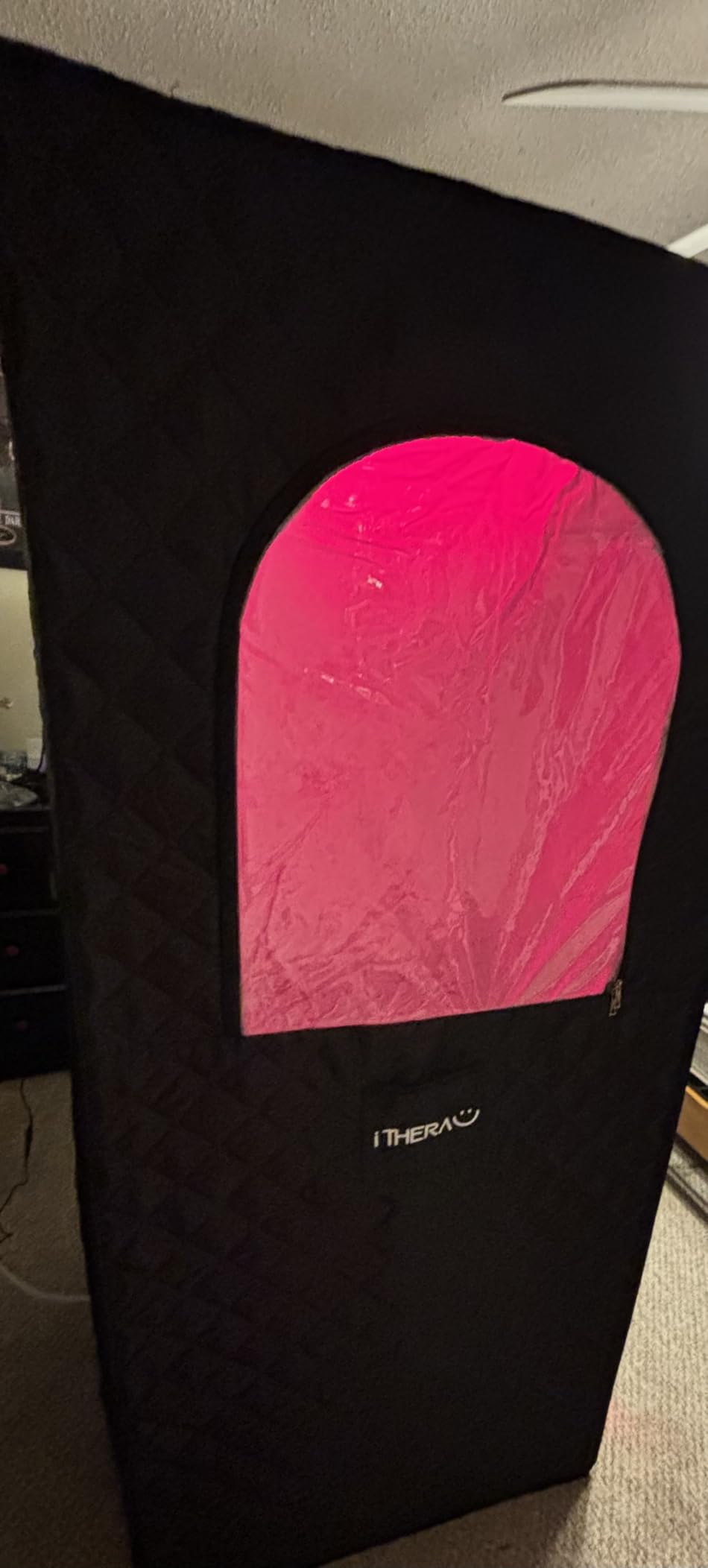 I-THERA-U XL Infrared Sauna Box with True 660 & 850nm Red Light Therapy Lamp, Portable Red Light Sauna for Home, Full Body Steam Tent with 3L 1200w Steamer, 15 Levels Heat, Chair, Remote customer photo 2