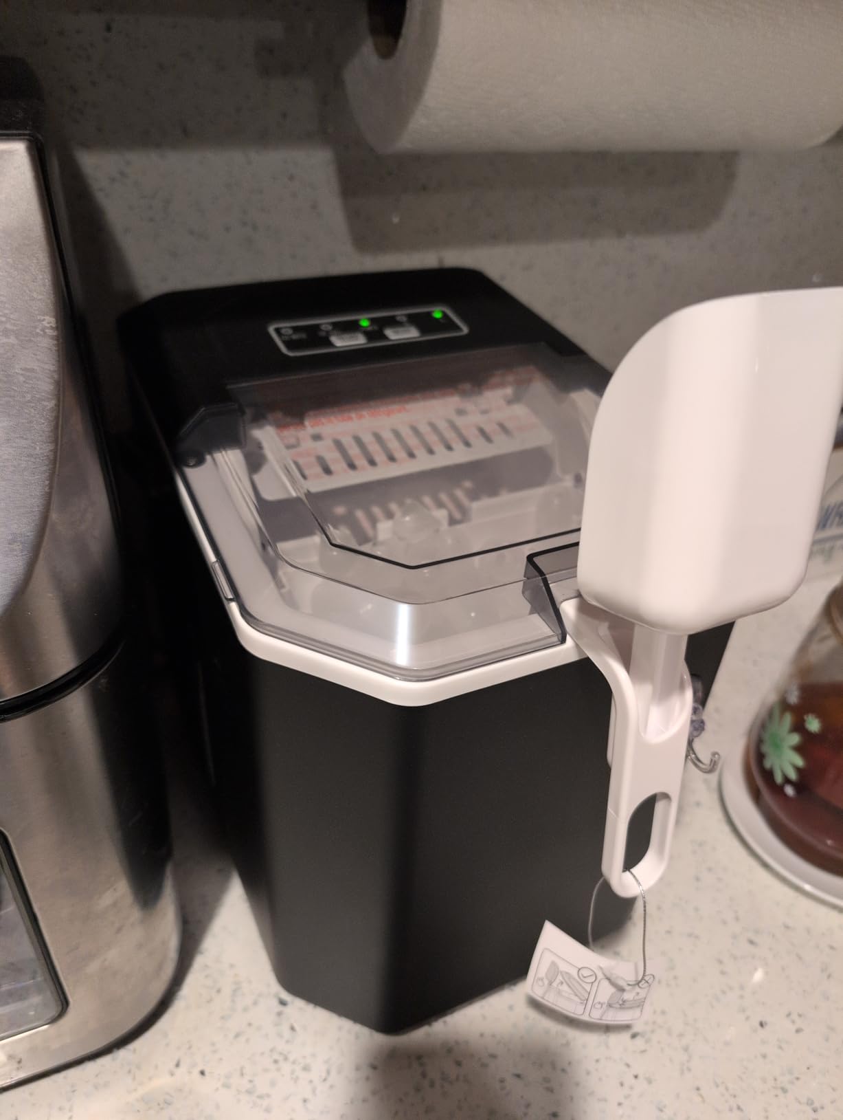 Silonn Nugget Ice Maker Countertop, Ice Basket with Handle, Quiet Operation & Self Cleaning Ice Machine, Chewable Ice, 33 lbs/24H, Portable Pellet Ice Maker with Scoop for Home, Kitchen and Office customer photo 1