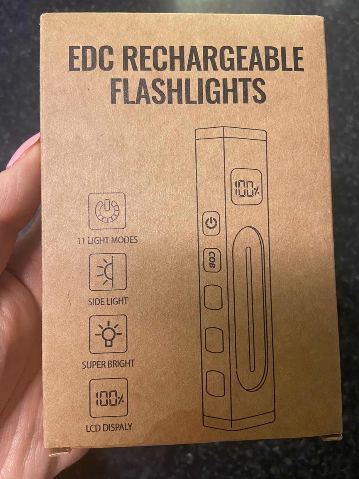 Rechargeable Flashlights High Lumens 1800, Flat EDC Flashlight Rechargeable, Magnetic Pocket Flashlight Super Bright, Powerful LED Flashlight for Home, Tactical Flash Lights as Christmas Gifts for Men customer photo 1