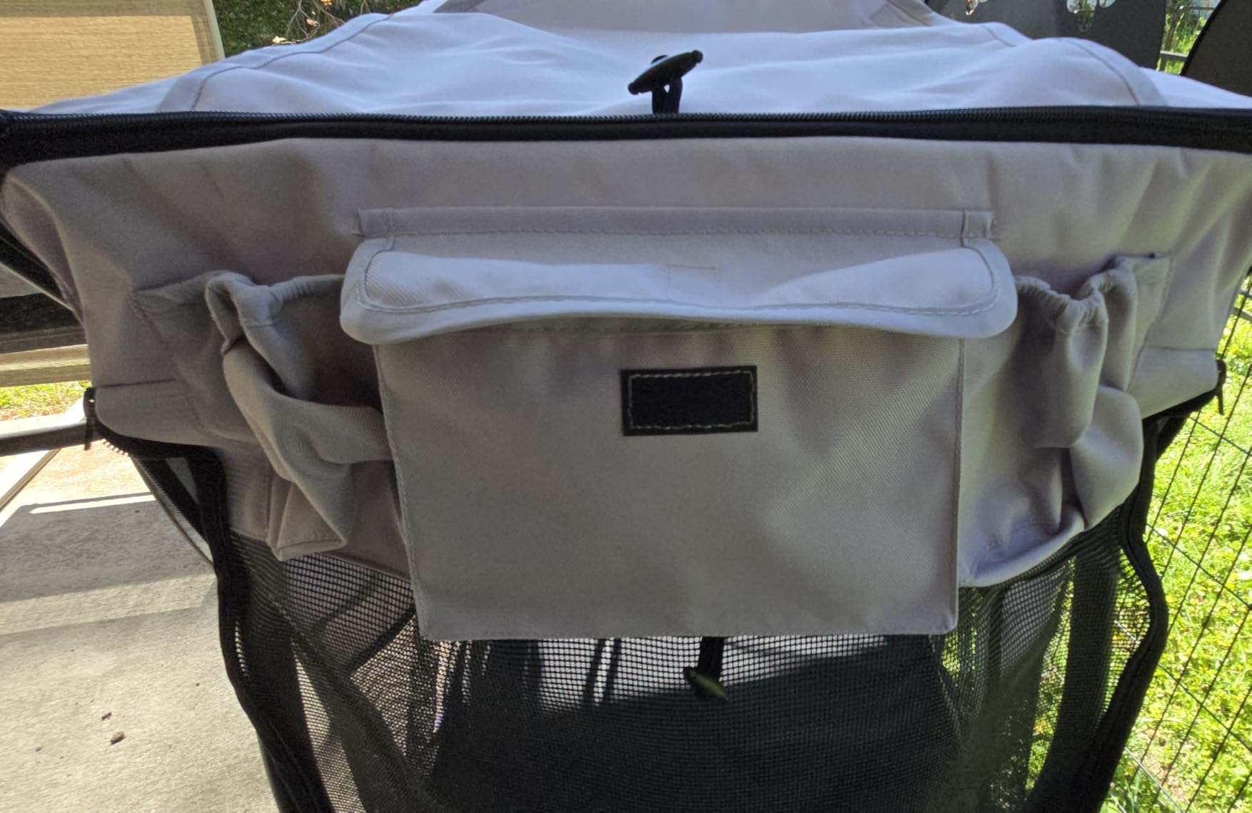 EchoSmile Dog Stroller for Large Dogs, 135lbs Weight Extra Large Pet Stroller, 4 Wheels Cats & Dogs Carrier with Brakes, Breathable Mesh Windows & Pocket, Gray customer photo 1