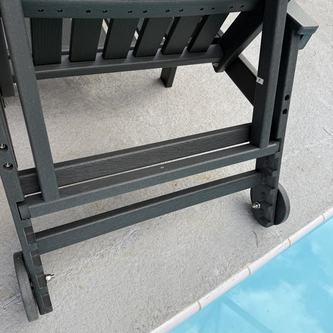 Patio Chaise Lounge Chair, Oversized Lounge Chair Outdoor with 5 Positions, HDPE, Patio Lounge Chair with Wheels & Cup Holder for Pool, Deck, Poolside, Grey customer photo 1