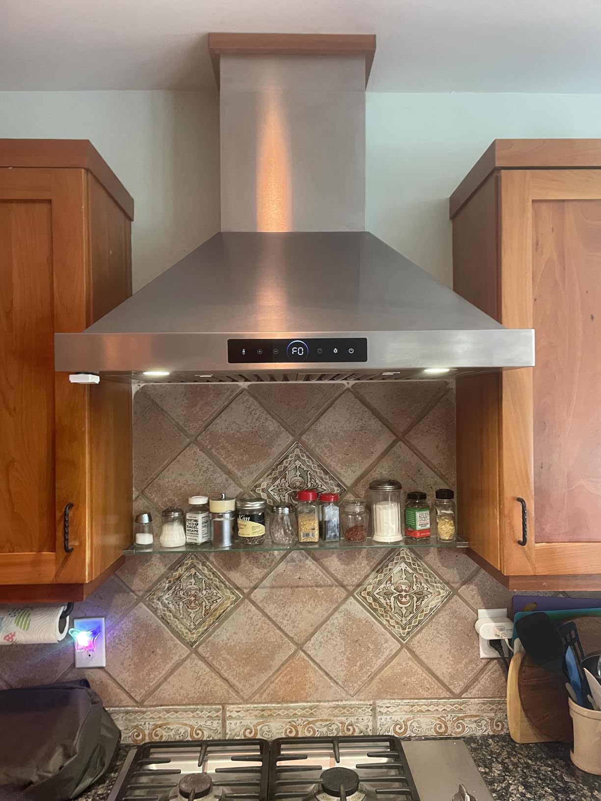 36 inch Island Range Hood Ceiling Mount 1200 CFM with 4-Speed Gesture Sensing & Touch Control, Ducted/Ductless Stainless Steel Kitchen Stove Vent Hoods with 4 LED Lights, Timer,Dishwasher-Safe Filters customer photo 1