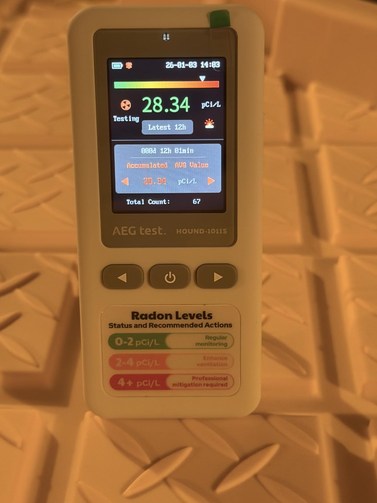 HOUND-1011S Portable Radon Detector, High-Accuracy Sensor for Home, Lightweight, Audible & Visual Alarms, Long-Term Monitoring, Easy-to-Use Radon Tester in pCi/L or Bq/m³ for Basement customer photo 2