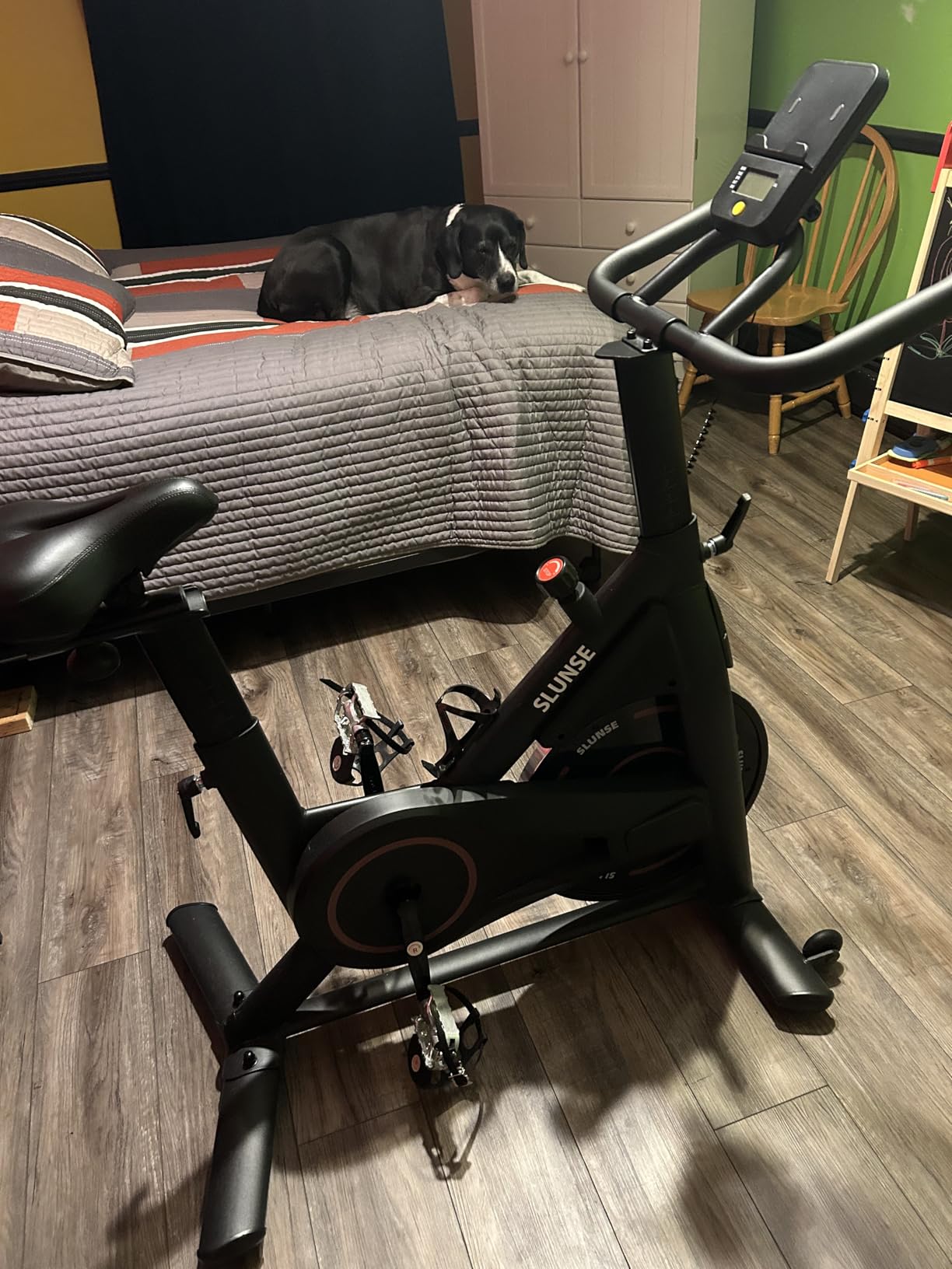 Exercise Bike, Magnetic Resistance Stationary Bikes for Home with App Compatible, Silent Indoor Cycling Bike with 350lbs Weight Capacity Comfortable Seat, Digital Monitor & Phone Mount customer photo 1