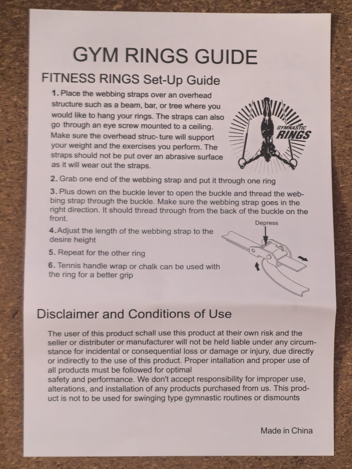 32mm Wooden Gymnastic Rings with Quick-Adjust Numbered Straps for Enhanced Workout Control, Designed for Strength Training, Home Gym, Calisthenics & Travel Fitness customer photo 1