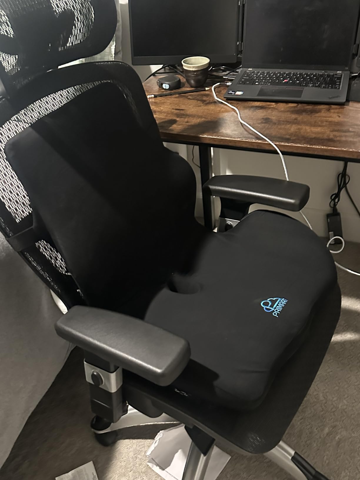 Ergonomic Memory Foam Seat Cushion for Office Chair, Car Seat, Dining, Gaming Chair & Wheelchair, Full Back & Lumbar Support Pillow One Piece, Back Pain Relief, Coccyx, Tailbone & Sciatica Pain Relief customer photo 2