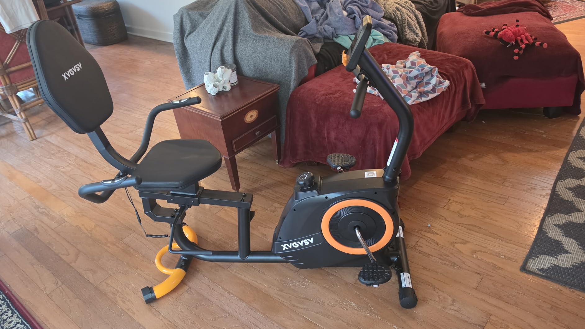 Recumbent Exercise Bike for Home Use, Quiet Recumbent Stationary Bikes for Adults & Seniors, 16-Level Resistance, Adjustable Seat, Supports 400LB, Pulse Sensors & LCD Display customer photo 1