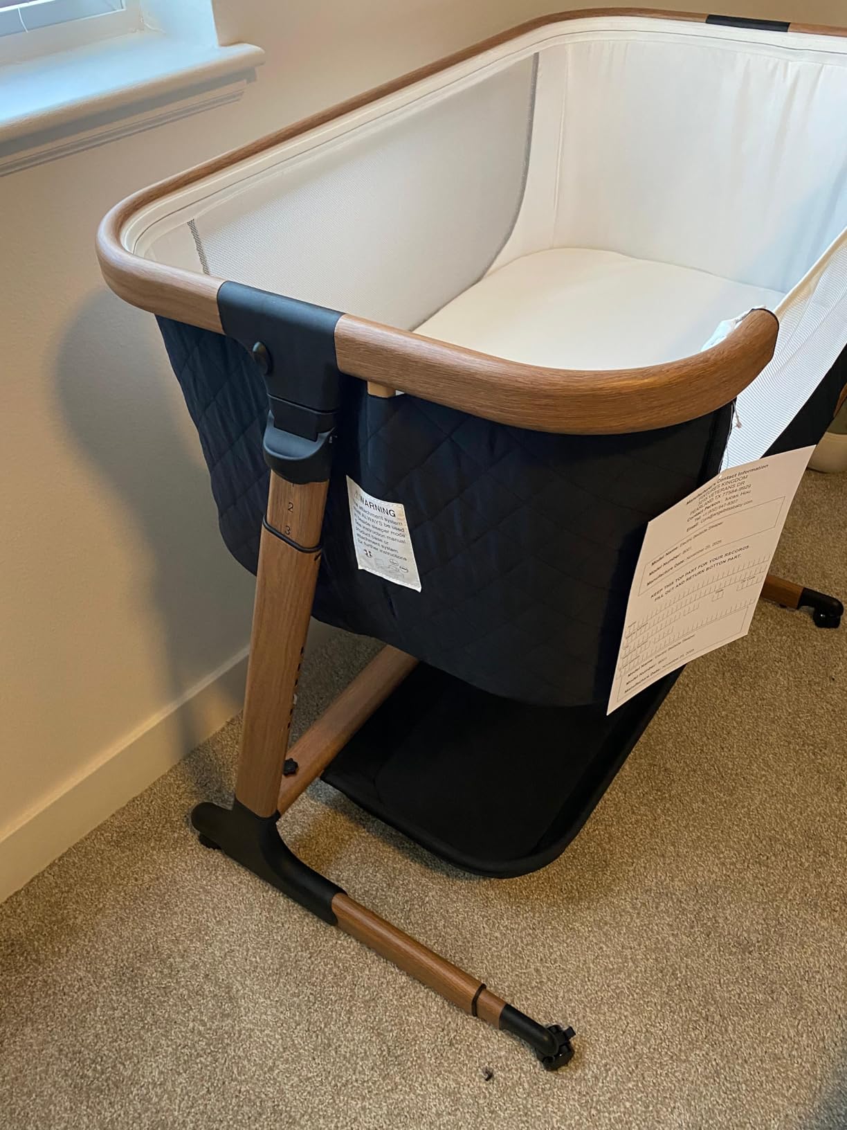 ANGELBLISS Electric Baby Bassinet Bedside Sleeper with Auto Rocking, Remote/Touch Control, 3 Timer Modes, 12 Sounds, 6 Heights, Storage & Wheels (Black) | Breathable Mesh customer photo 2