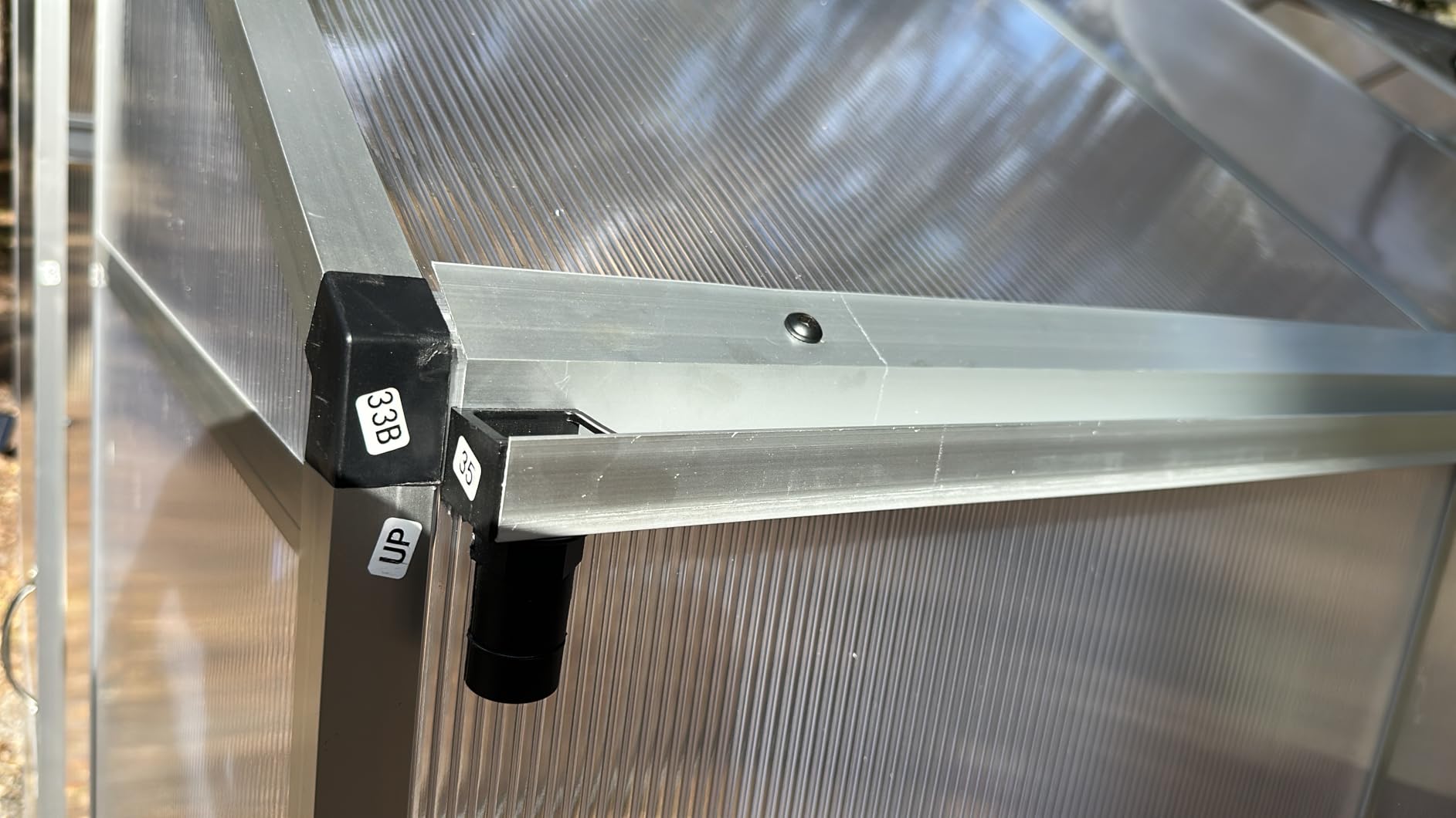 6X10 FT Greenhouse for Outdoors, Walk-in Greenhouse Kit with Aluminum Frame, Polycarbonate Panels, Adjustable Roof Vent, Sliding Door, Secure Lock for Outside Garden, Patio, Backyard customer photo 2