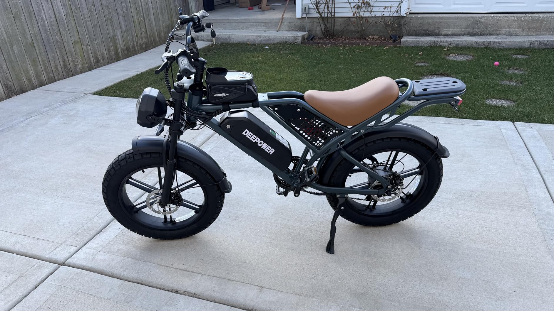 DEEPOWER Electric Bike for Adults,2000W Peak Motor&32MPH Electric Dirt Bike,48V 20AH/35AH/60AH Battery, 70-160 Max Miles,Dual Suspension Ebikes for Adults, 20