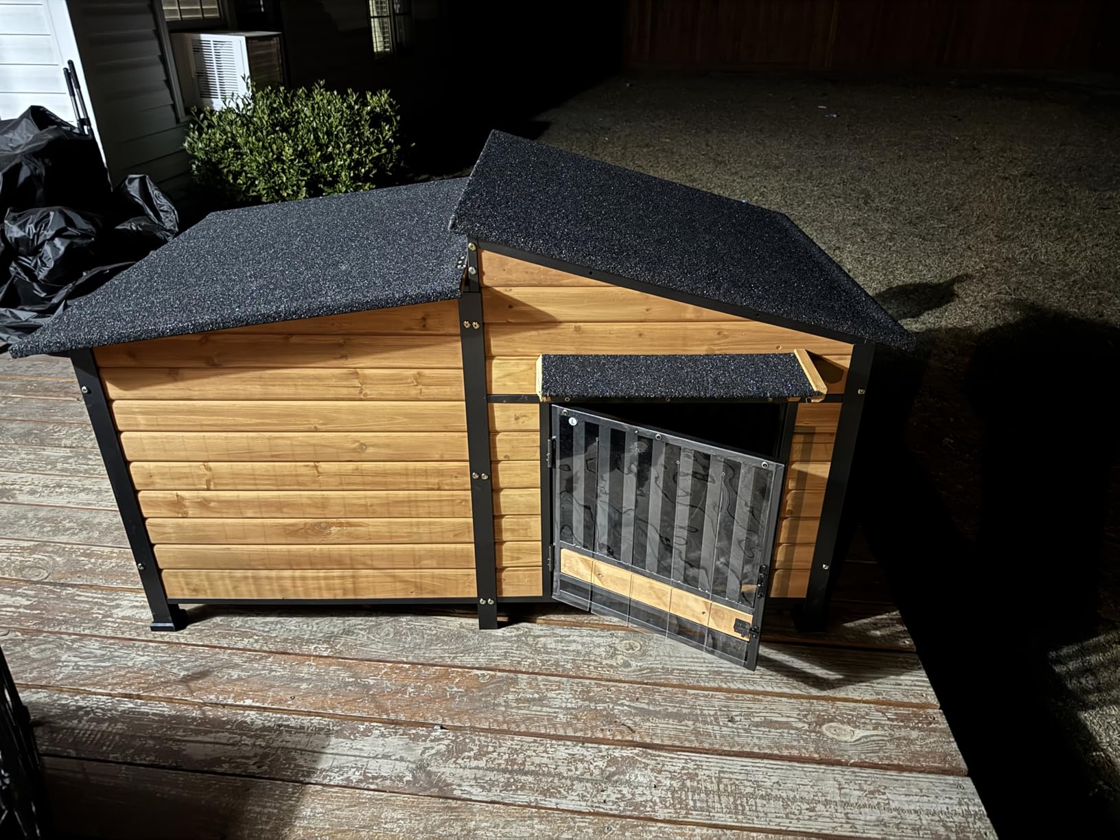 GUTINNEEN Extra Large Heated Outdoor Dog House for Large Breed Dogs, Insulated Dog Kennel with Heater and Liner for Winter Outside, Weatherproof Dog Shelter with Metal Frame, Porch and Raised Base customer photo 2