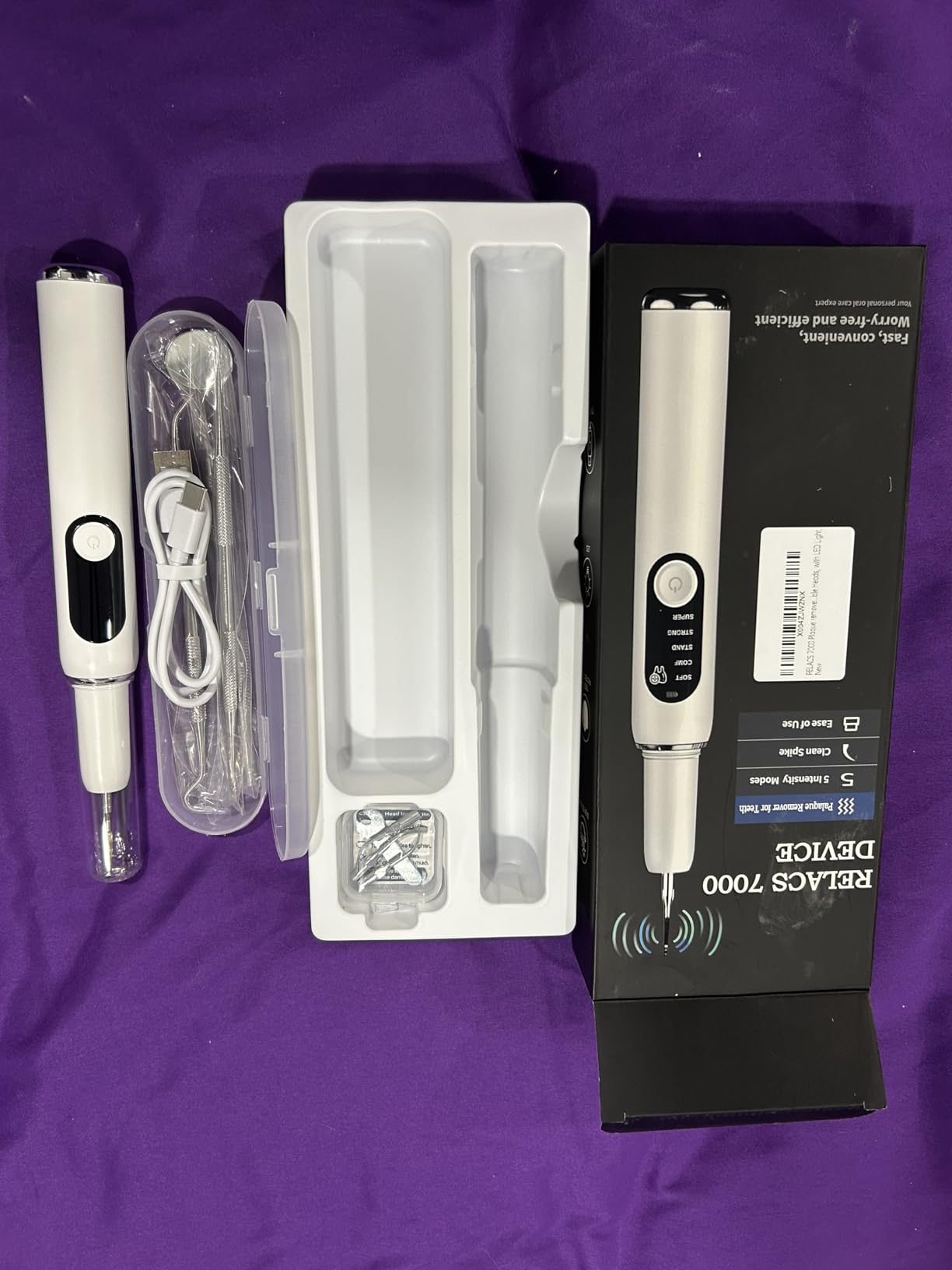 RELACS 7000 Plaque Remover for Teeth, Tartar Remover for Teeth, Dental Calculus Remover, Teeth Cleaning Kit 5 Speed Modes with 3 Replaceable Heads, with LED Light customer photo 1