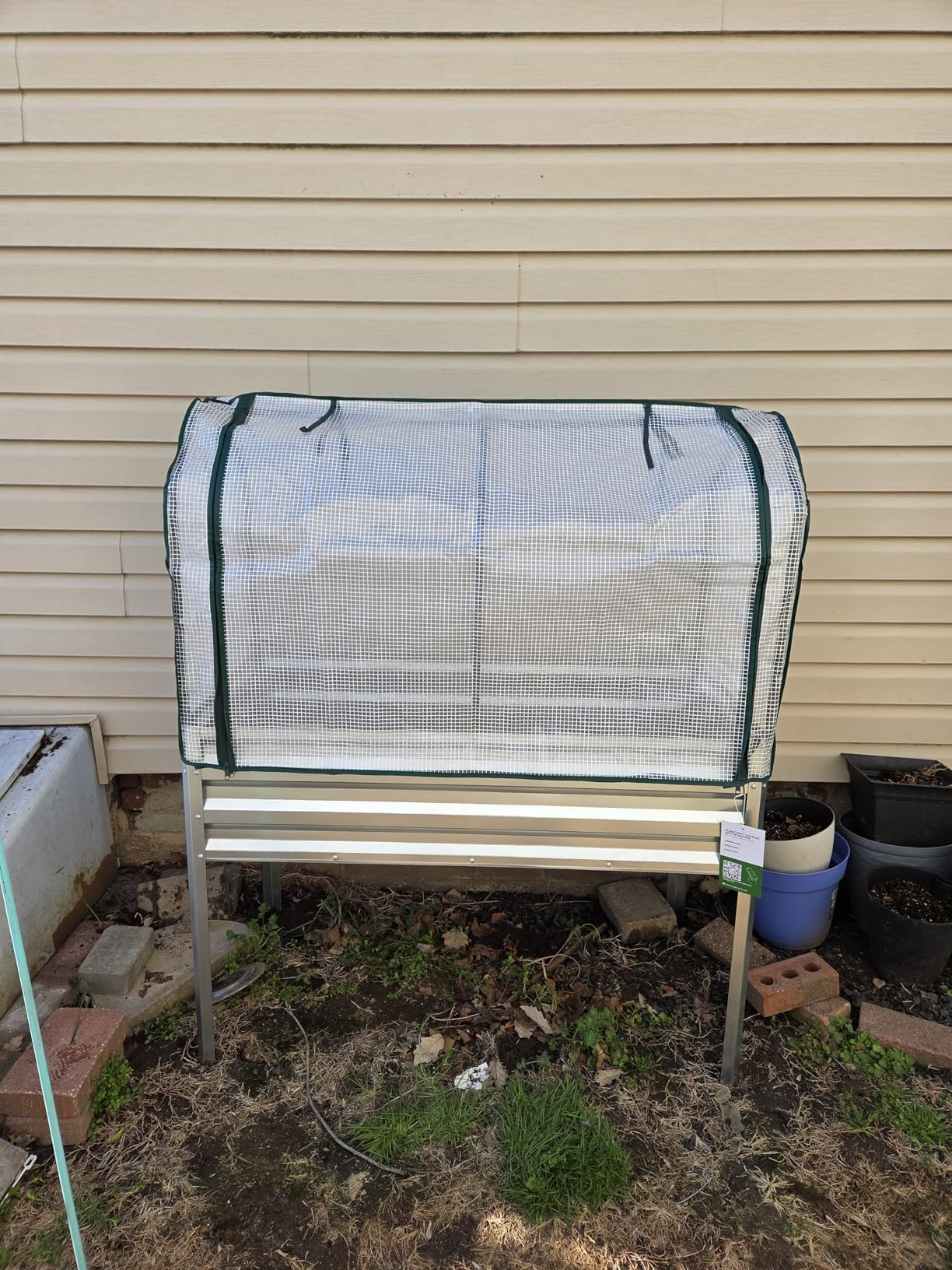 Raised Garden Bed with Self-Watering System, 8x4x1 ft Elevated Planter Boxes Outdoor with PE Cover, Galvanized customer photo 1