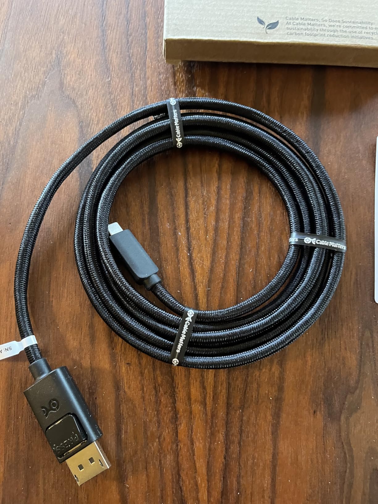 Cable Matters 54Gbps Unidirectional USB C to DisplayPort 2.1 Cable - 6ft / 1.8m, Supports DP54, 8K@165Hz / 4K@480Hz (Thunderbolt 5 to DisplayPort Cable) - Not for Portable USB-C Monitor customer photo 2