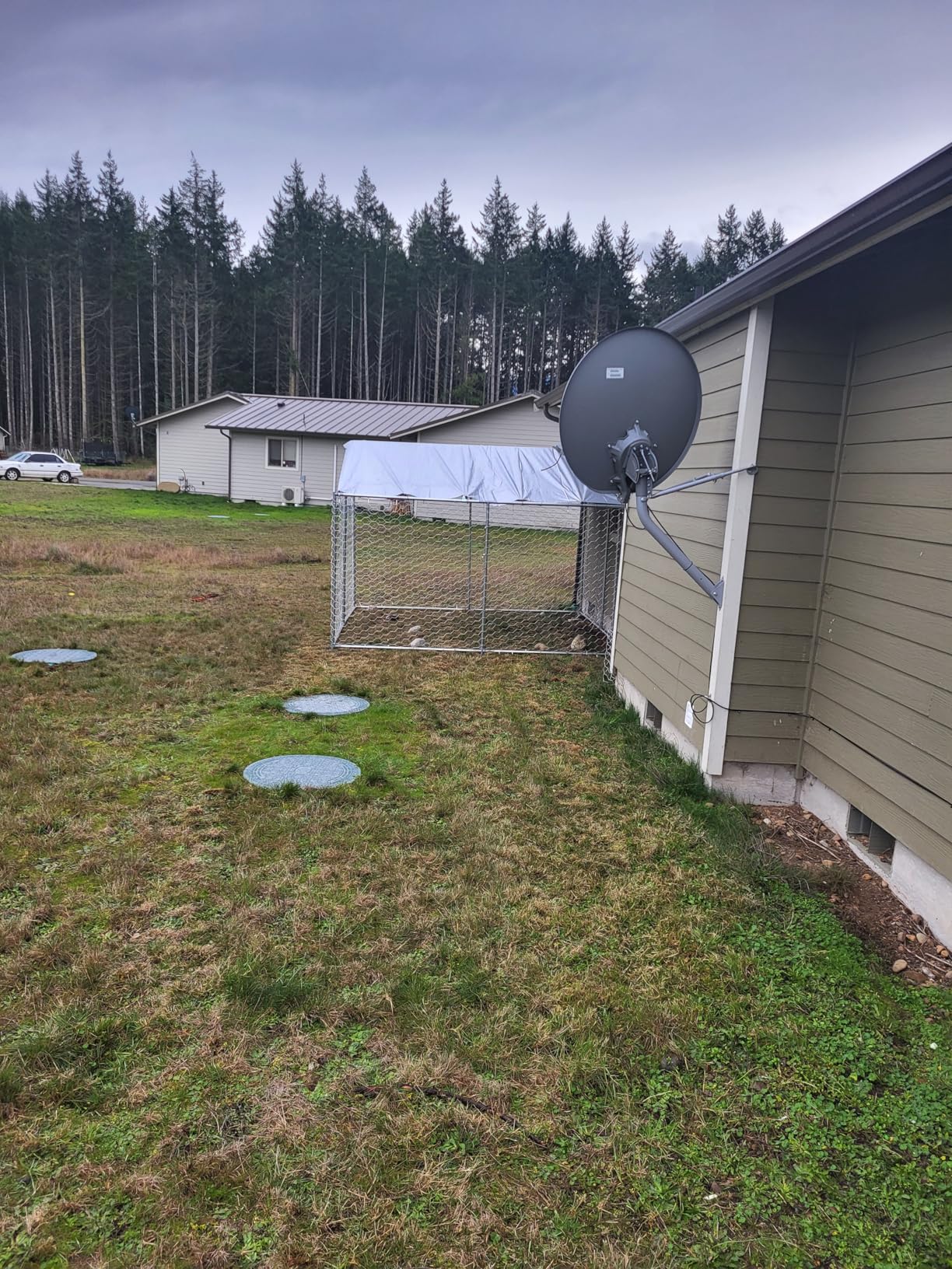 10'x10' Large Outdoor Dog Kennel Outside for Large Dogs, Heavy Duty Dog Enclosure with Wire Mesh Fence, Lock & Waterproof Cover customer photo 1