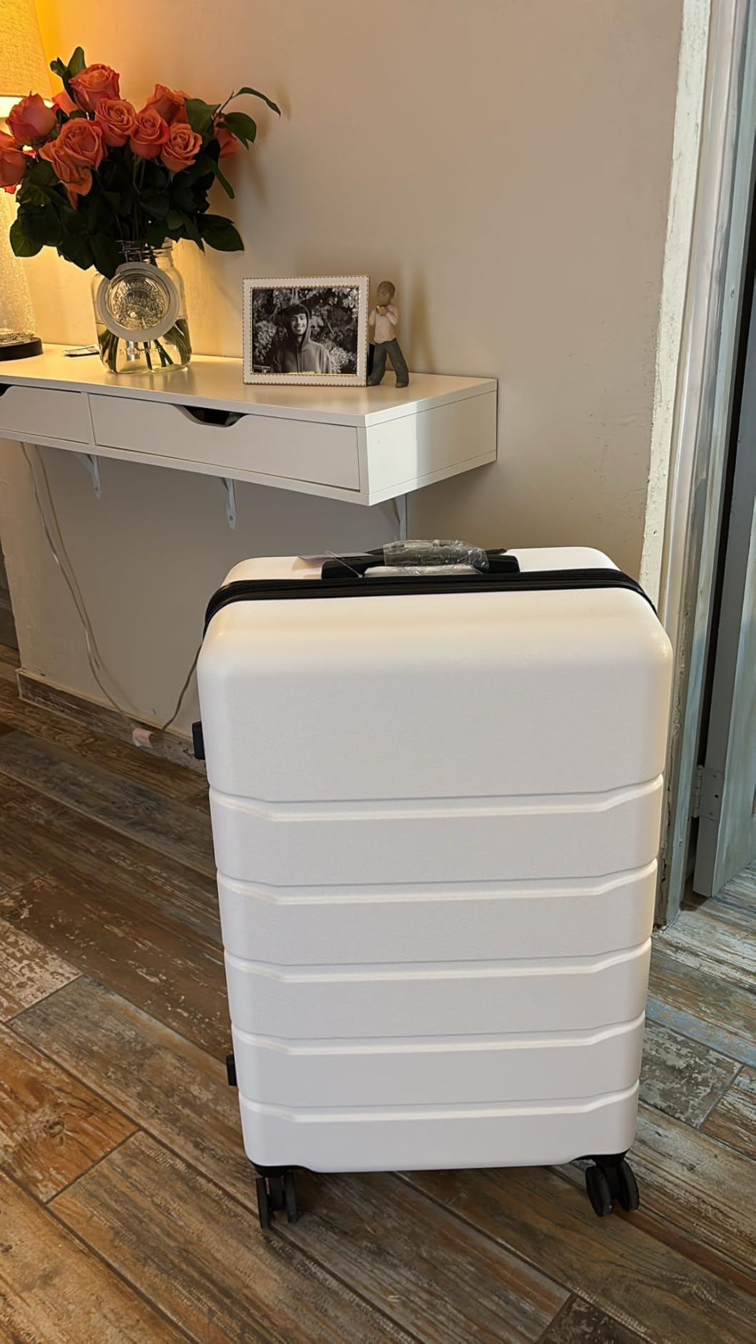 OLIXIS 3-Piece Suitcase Set, Hardside Luggages with Spinner Wheels, Lightweight ABS Hard Shell Travel Luggage, Expandable Carry-On Suitcase with TSA Approved Lock - Pink(20+24+28 Inch) customer photo 1