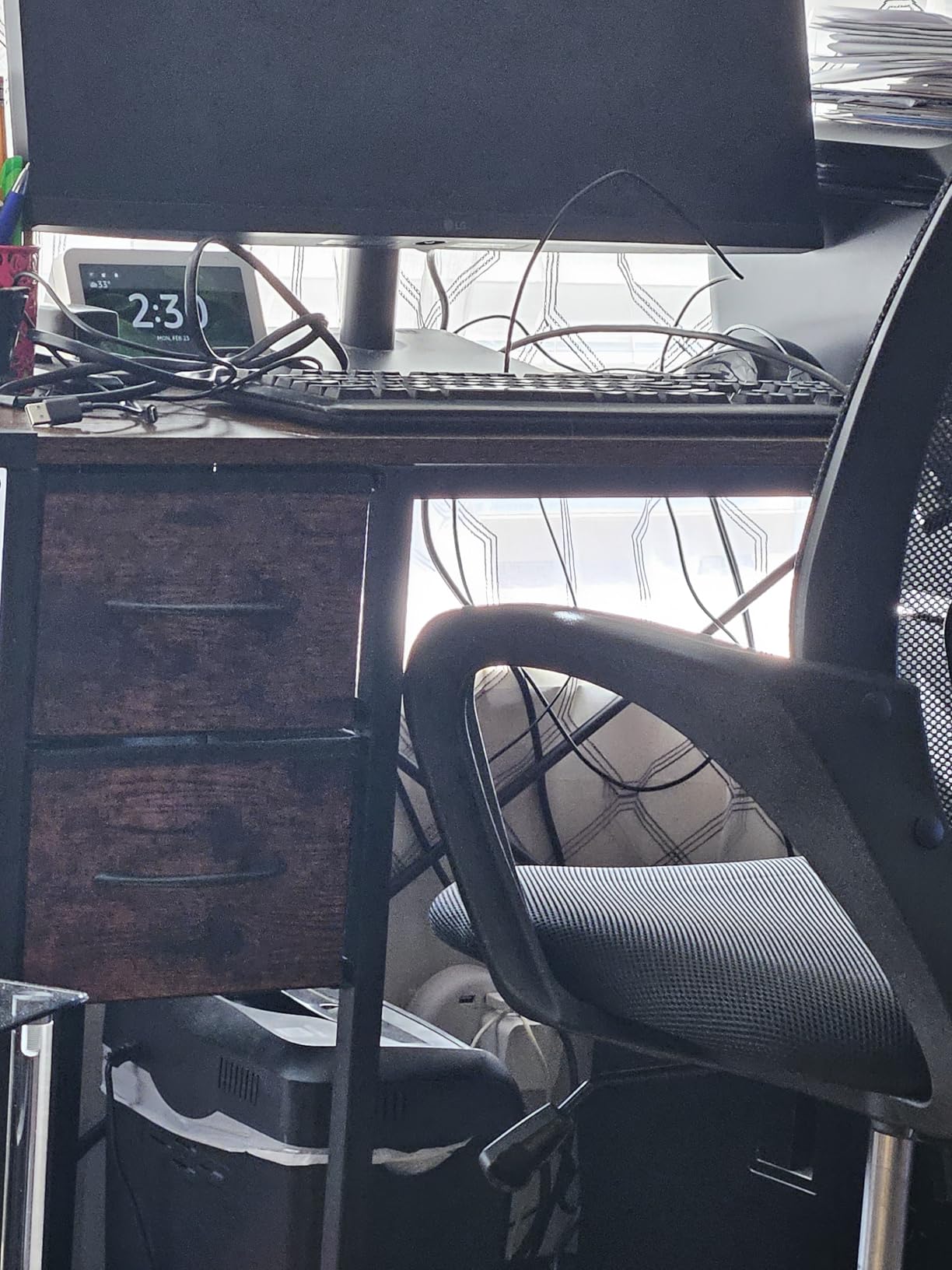 DUMOS L Shaped Desk 47 Inch Computer Desk Gaming Furniture Corner Desks Home Office PC Table with Reversible Storage Shelves for Writing Working Study Bedroom Dorm, Black customer photo 2