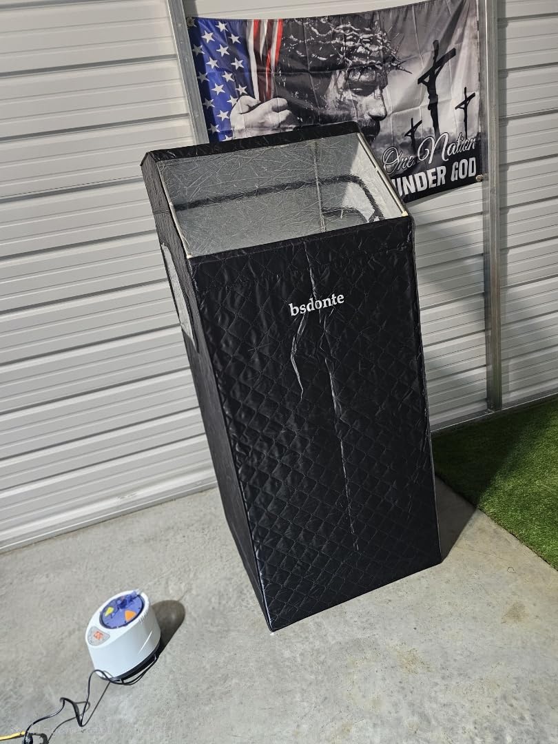 iTHERAU Infrared Home Steam Sauna Box, Portable Personal Sauna at Home with 660nm 850nm Red Light Therapy Lamp, 3L Steamer, Folding Chair, 15 Levels, Full Body Steam Saunas Room for Relaxation customer photo 1