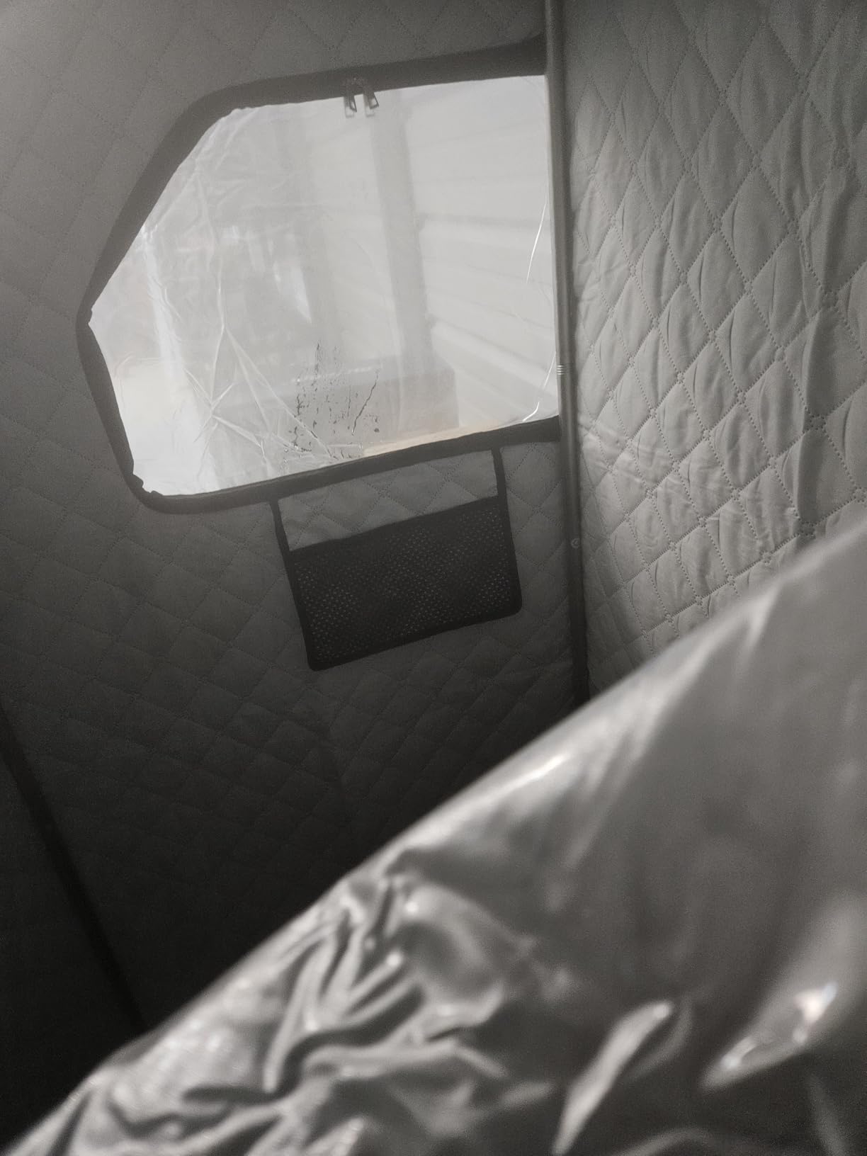 iTHERAU Infrared Home Steam Sauna Box, Portable Personal Sauna at Home with 660nm 850nm Red Light Therapy Lamp, 3L Steamer, Folding Chair, 15 Levels, Full Body Steam Saunas Room for Relaxation customer photo 2