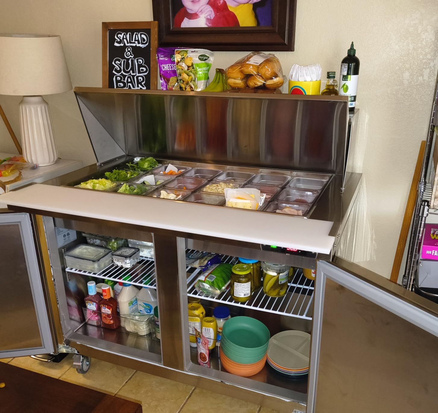 Sandwich Prep Table Refrigerator, 48