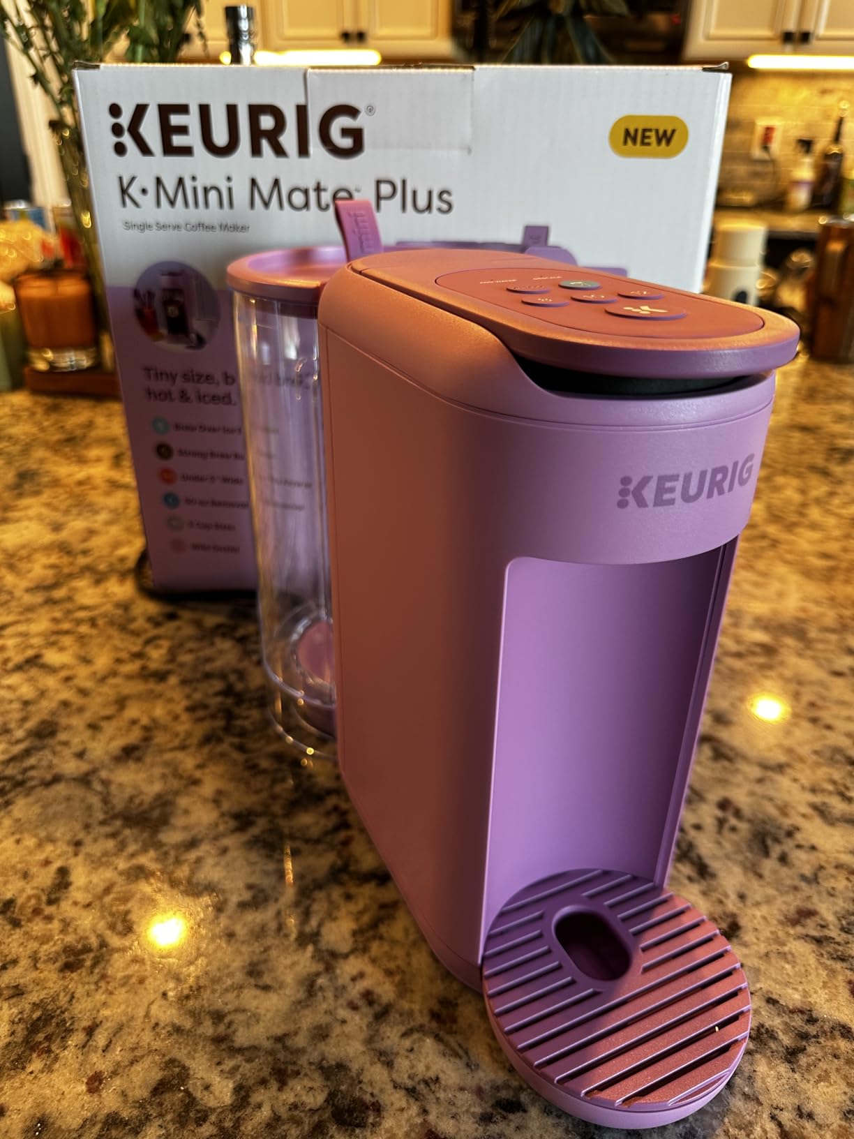 K-Mini Mate Plus Single-Serve K-Cup Pod Coffee Maker, Compact, 3 Cup Sizes, Brew Over Ice and Strong Button Features, 50 oz Removable Reservoir, Wild Orchid customer photo 1