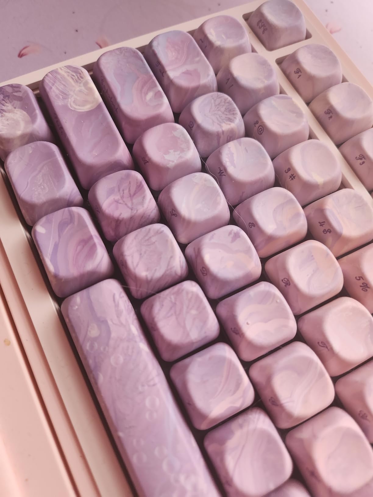 130 Keys Mint Green and Pink PBT Keycaps, Gradient Chinese Style Design, Five Side Dye Sublimation MOA Profile Keycaps for Mechanical Keyboard, Compatible with Cherry MX Gateron Kailh customer photo 2